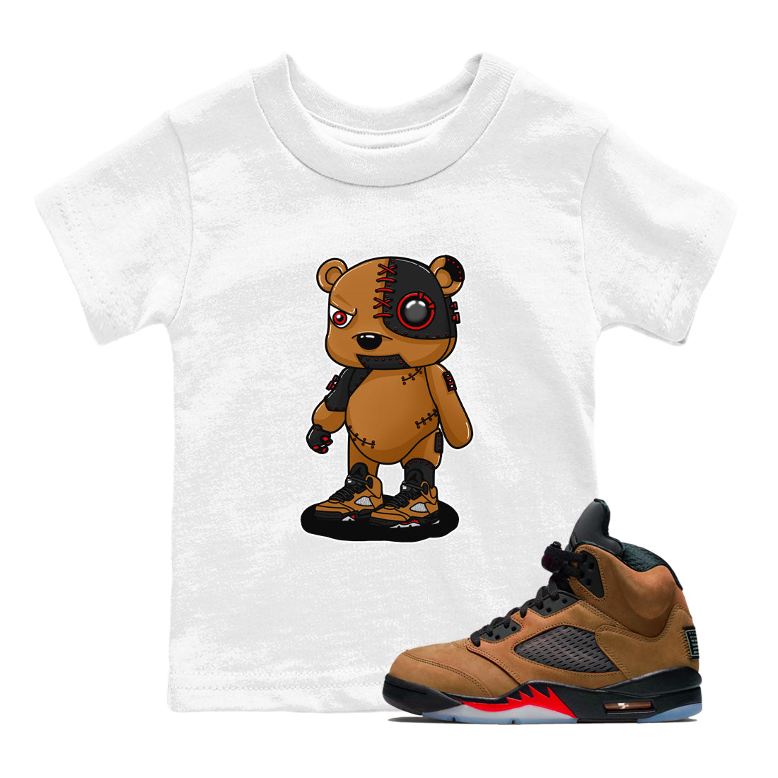 Cyborg Bear snkmatch Tees Kids - Air Jordan 5 Archaeo Brown