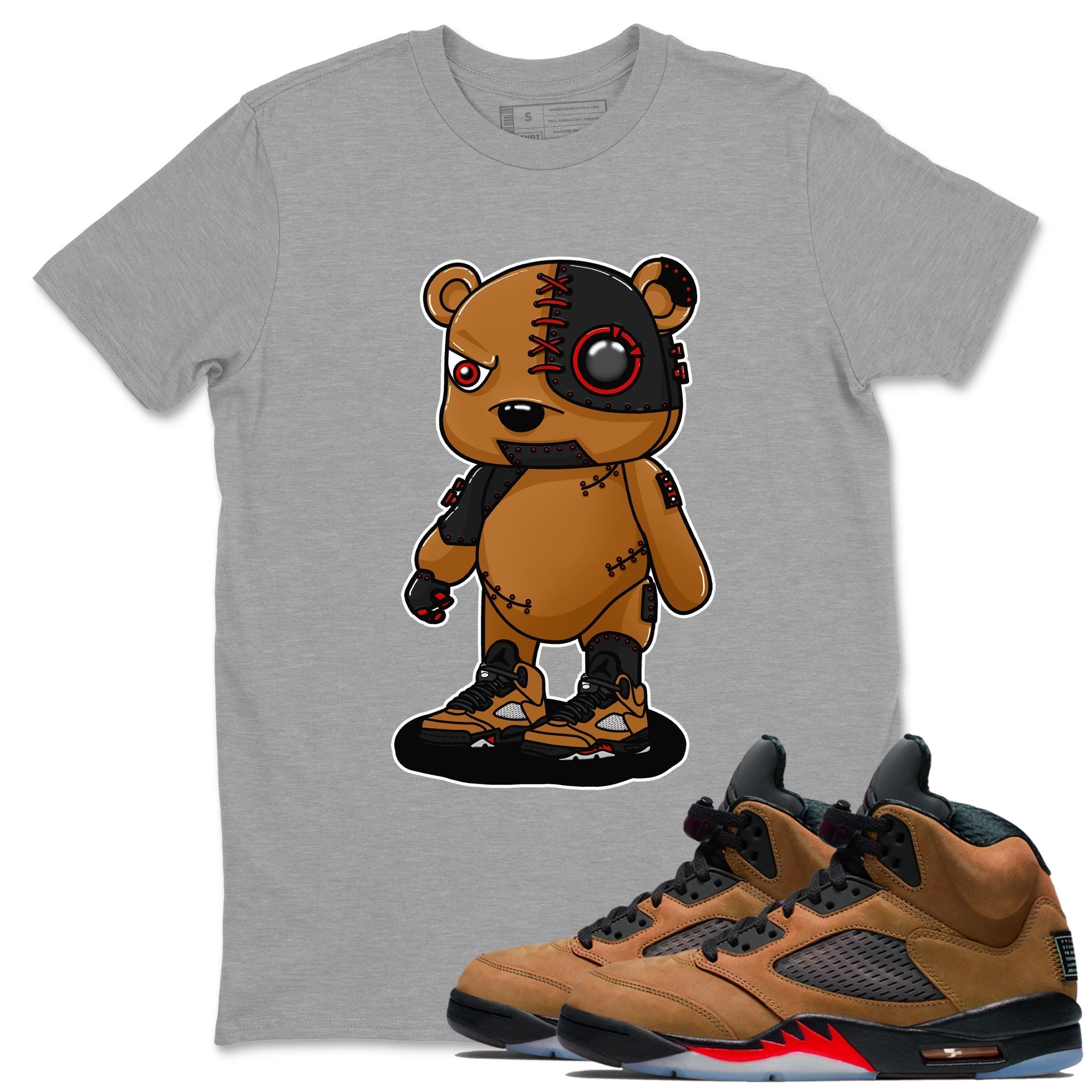 Cyborg Bear snkmatch Tees - Air Jordan 5 Archaeo Brown