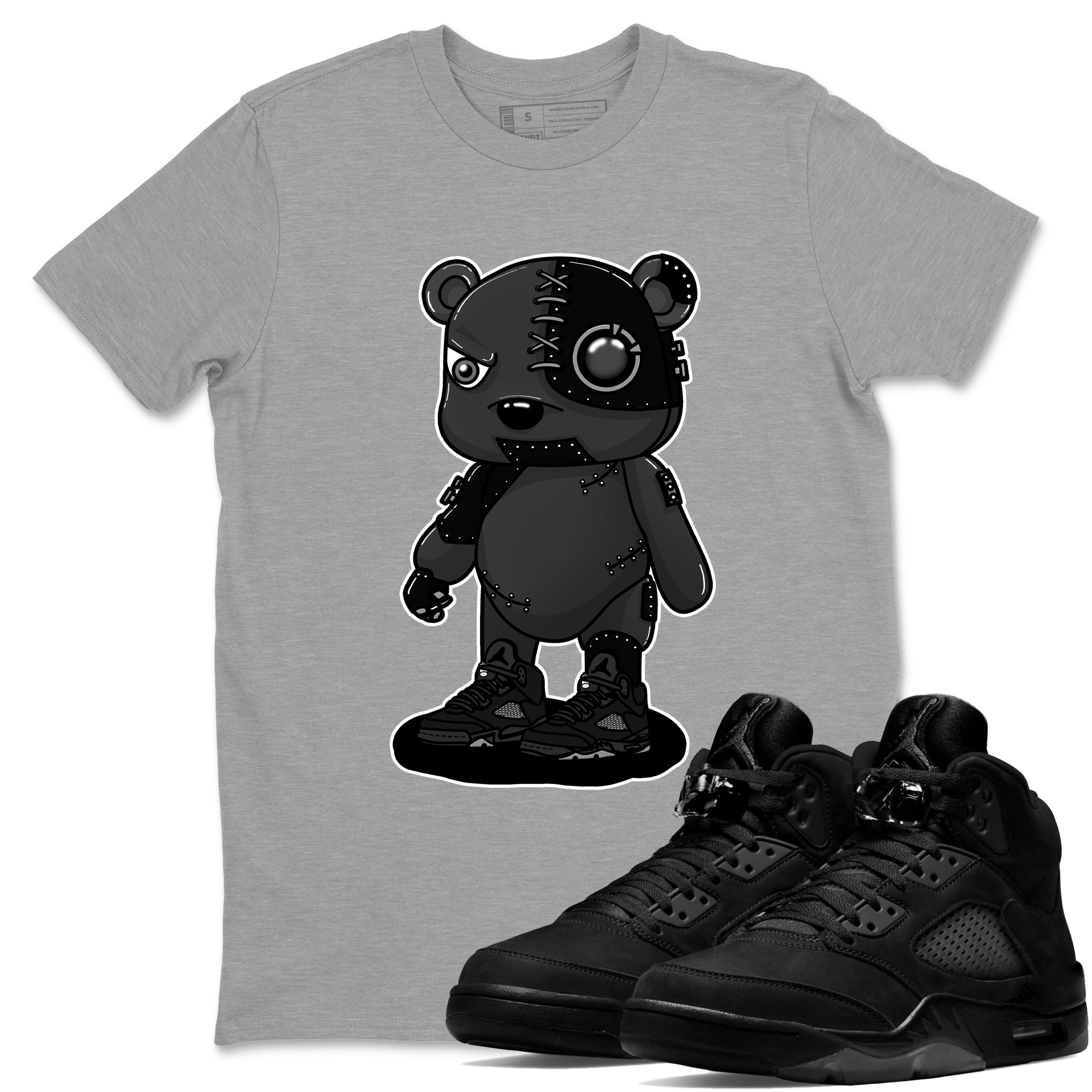 Cyborg Bear snkmatch Tees - Air Jordan 5 Black Cat