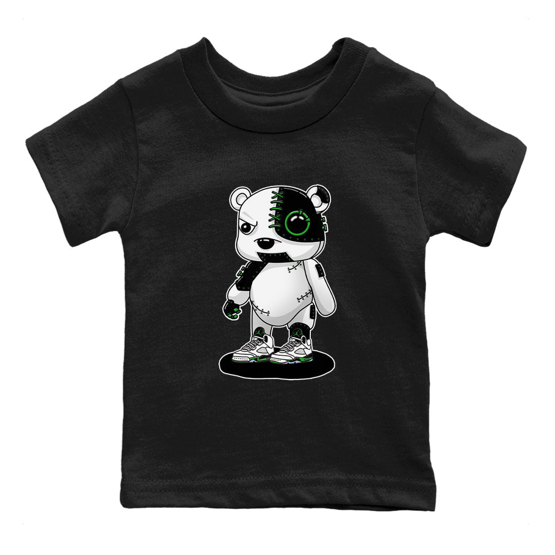 Cyborg Bear snkmatch Tees Kids - Air Jordan 5 Lucky Green