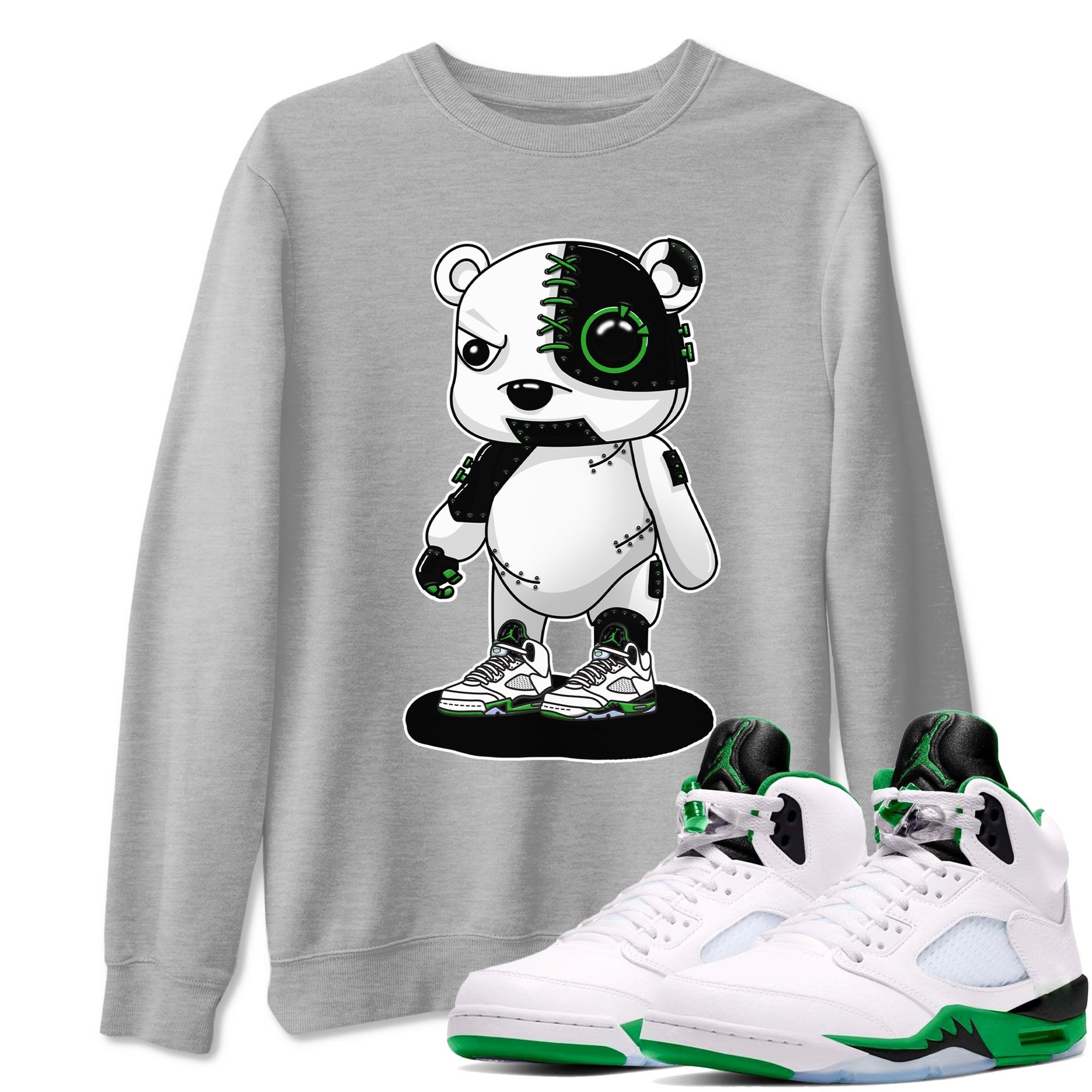 Cyborg Bear snkmatch Tees - Air Jordan 5 Lucky Green
