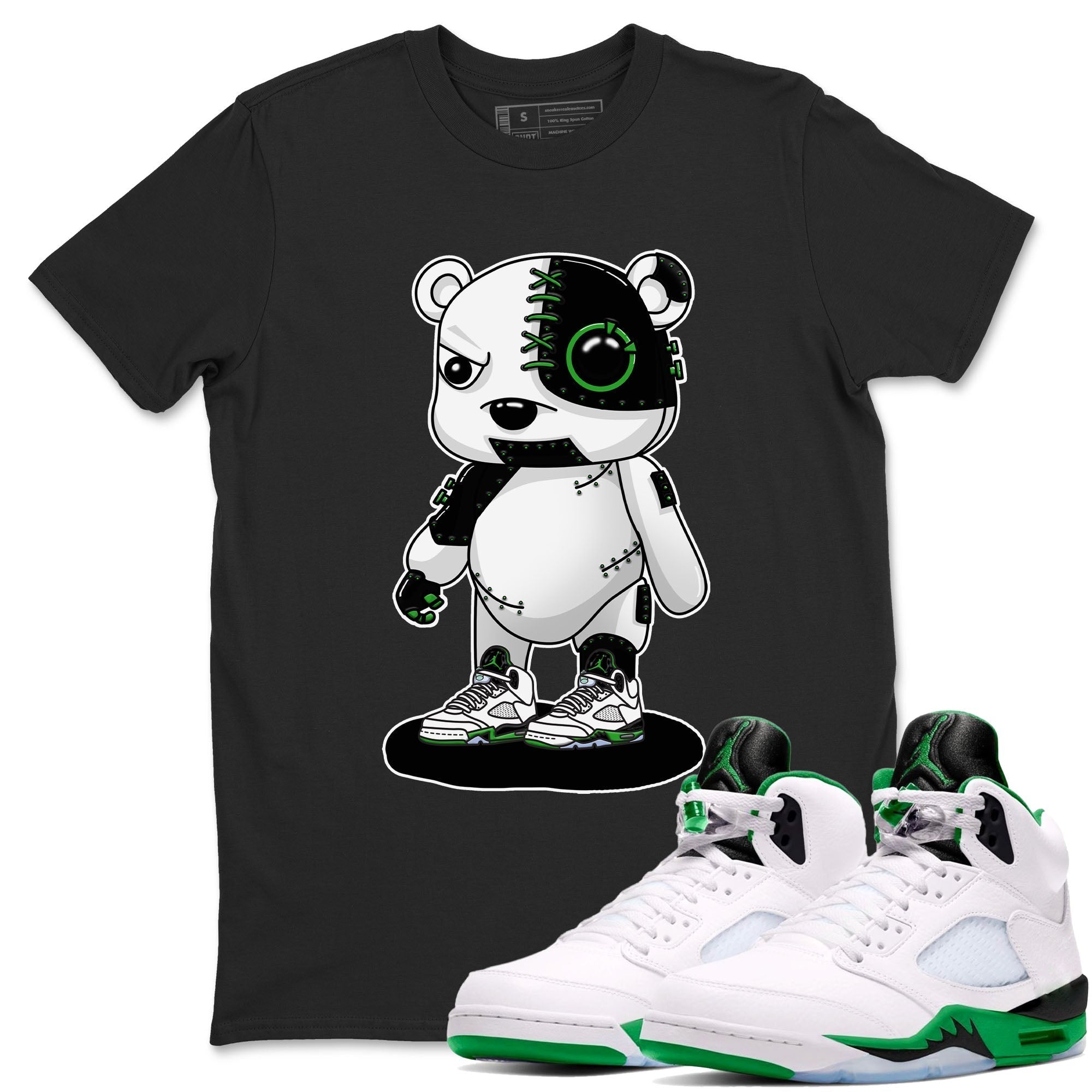Cyborg Bear snkmatch Tees - Air Jordan 5 Lucky Green