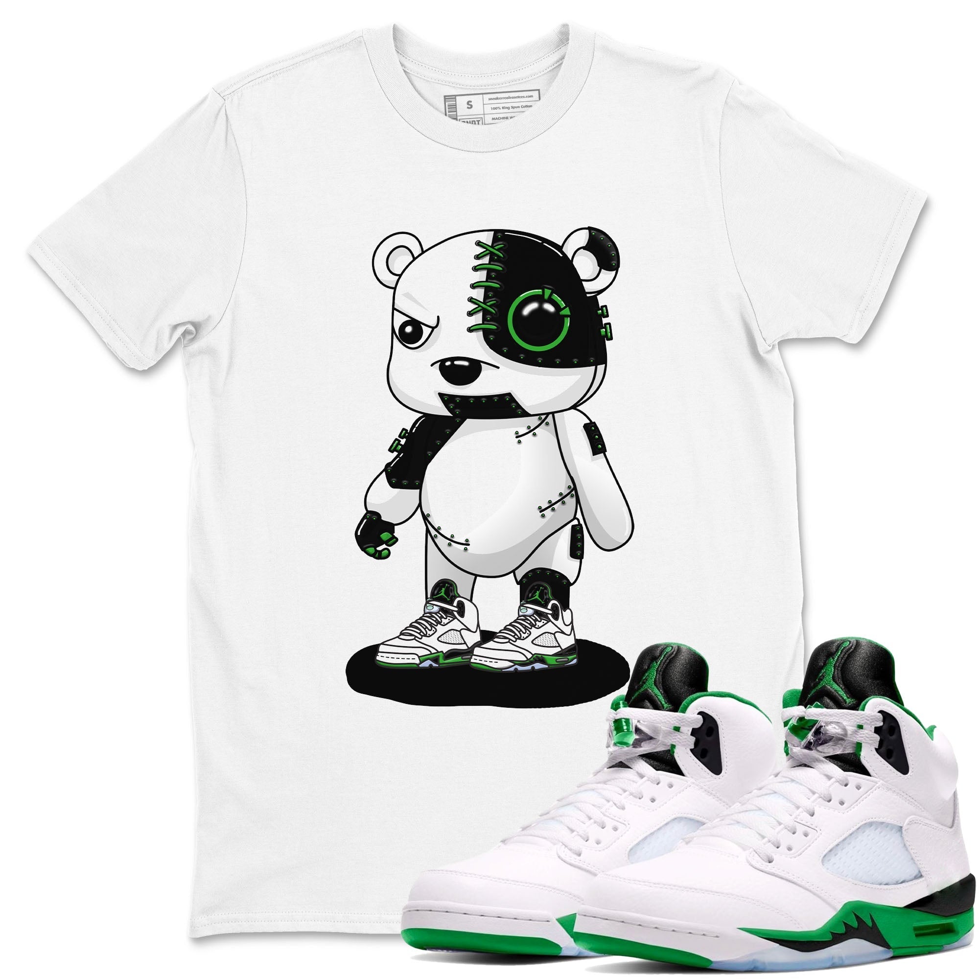 Cyborg Bear snkmatch Tees - Air Jordan 5 Lucky Green
