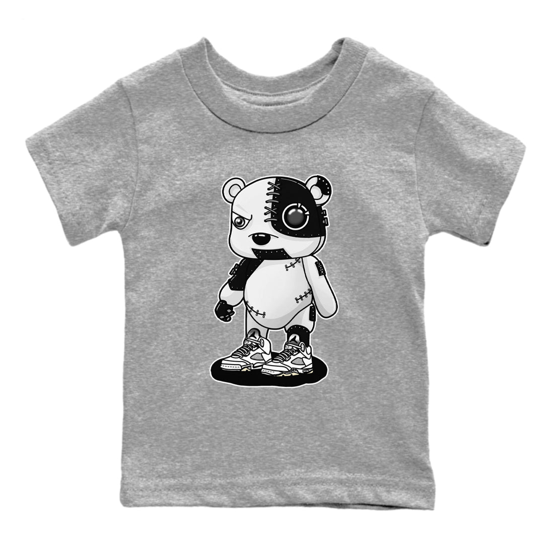 Cyborg Bear snkmatch Tees Kids - Air Jordan 5 White Black