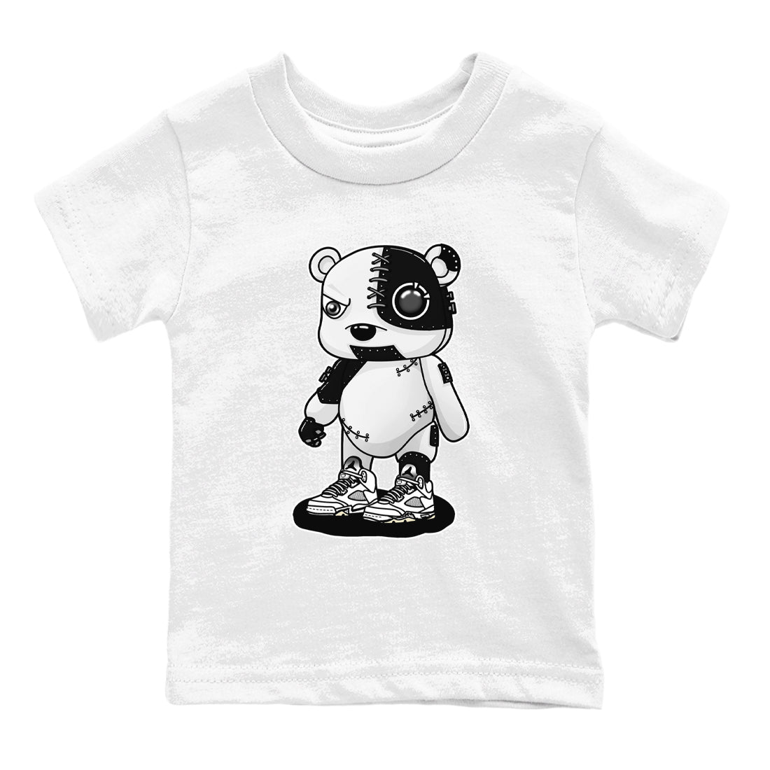 Cyborg Bear snkmatch Tees Kids - Air Jordan 5 White Black