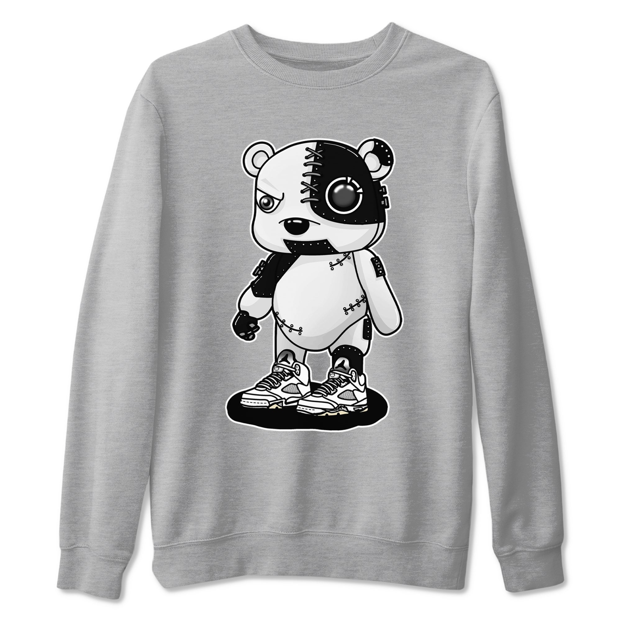 Cyborg Bear snkmatch Tees - Air Jordan 5 White Black
