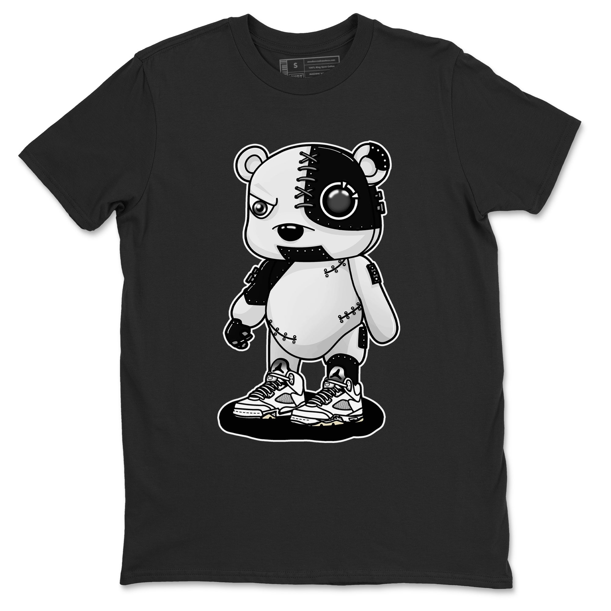 Cyborg Bear snkmatch Tees - Air Jordan 5 White Black