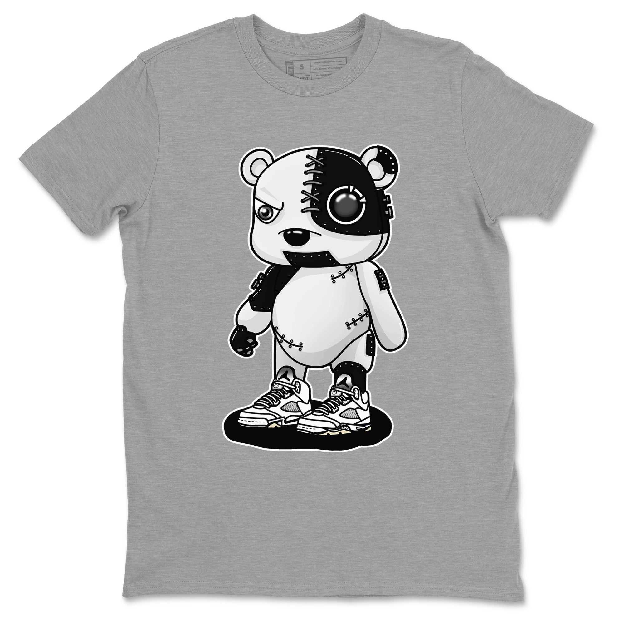 Cyborg Bear snkmatch Tees - Air Jordan 5 White Black