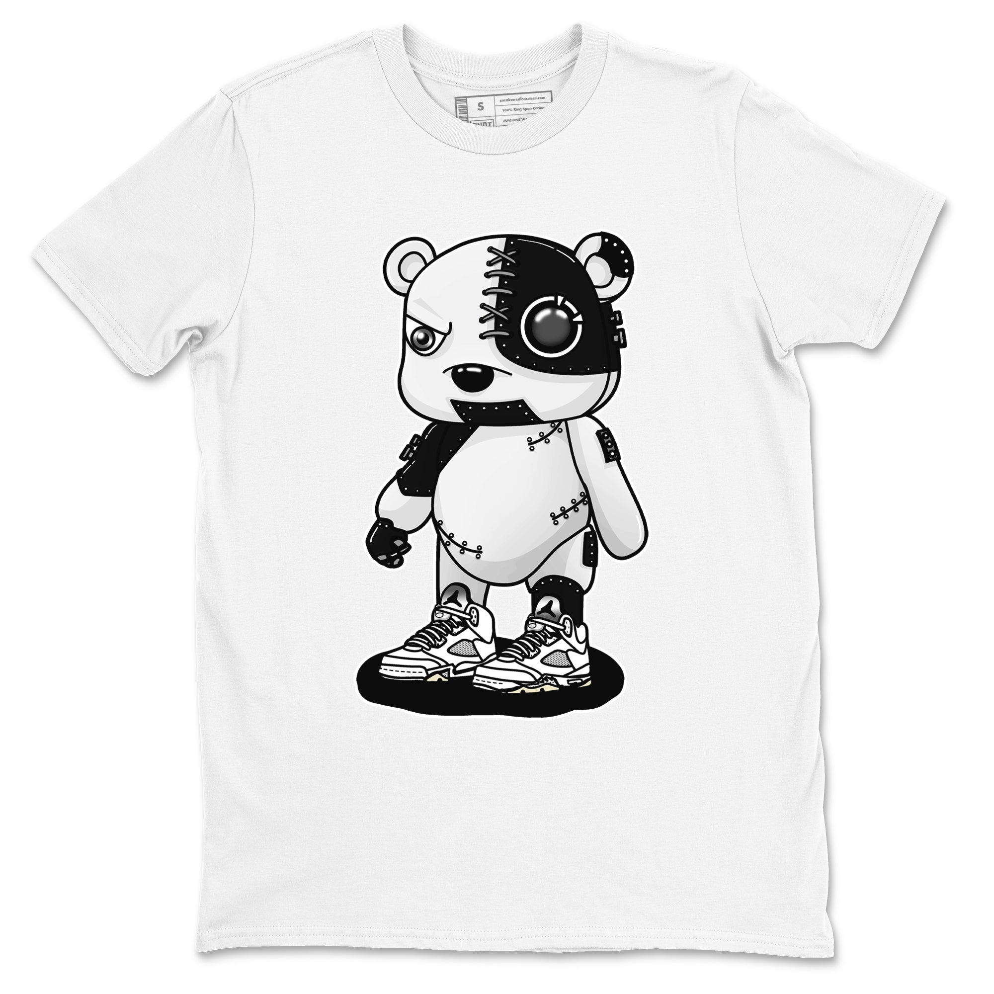 Cyborg Bear snkmatch Tees - Air Jordan 5 White Black