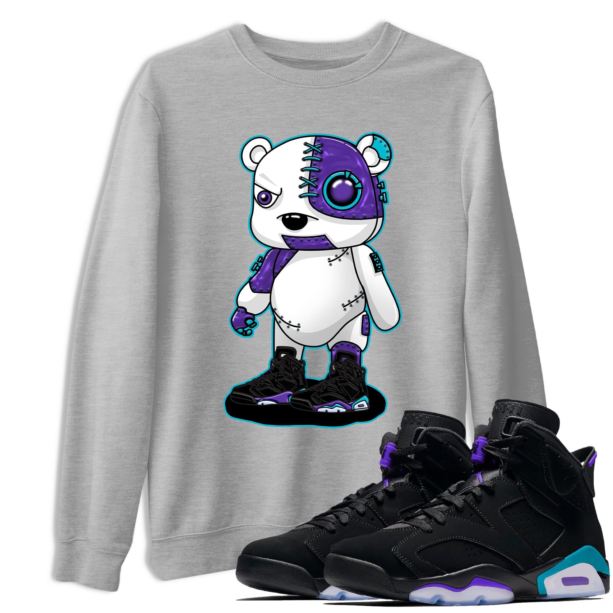 Cyborg Bear snkmatch Tee - Air Jordan 6 Aqua
