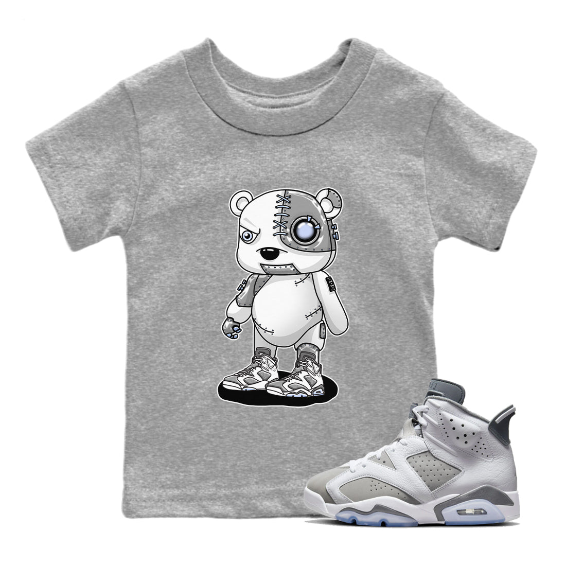 Cyborg Bear Kids Tops - Air Jordan 6 Cool Grey