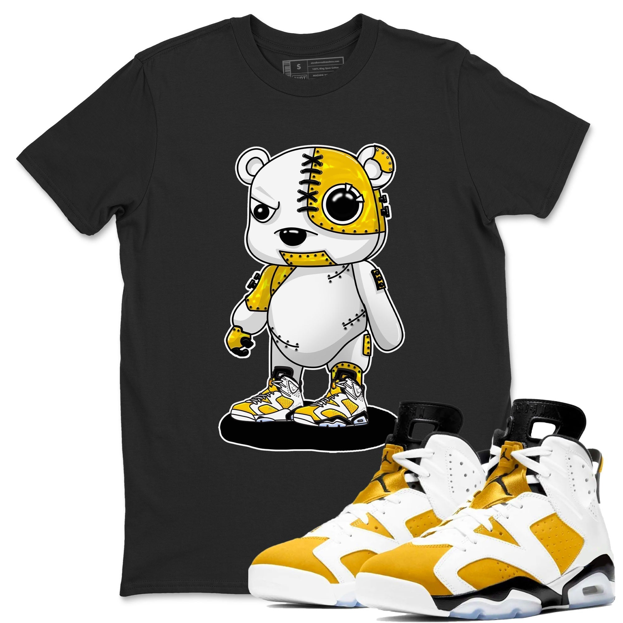Cyborg Bear snkmatch Tees - Air Jordan 6 Yellow Ochre