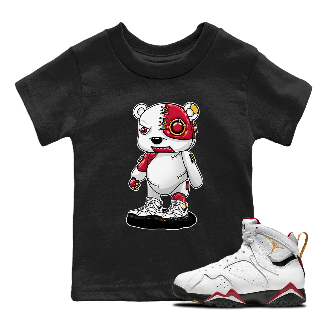 Cyborg Bear Kids Tops - Air Jordan 7 Cardinal