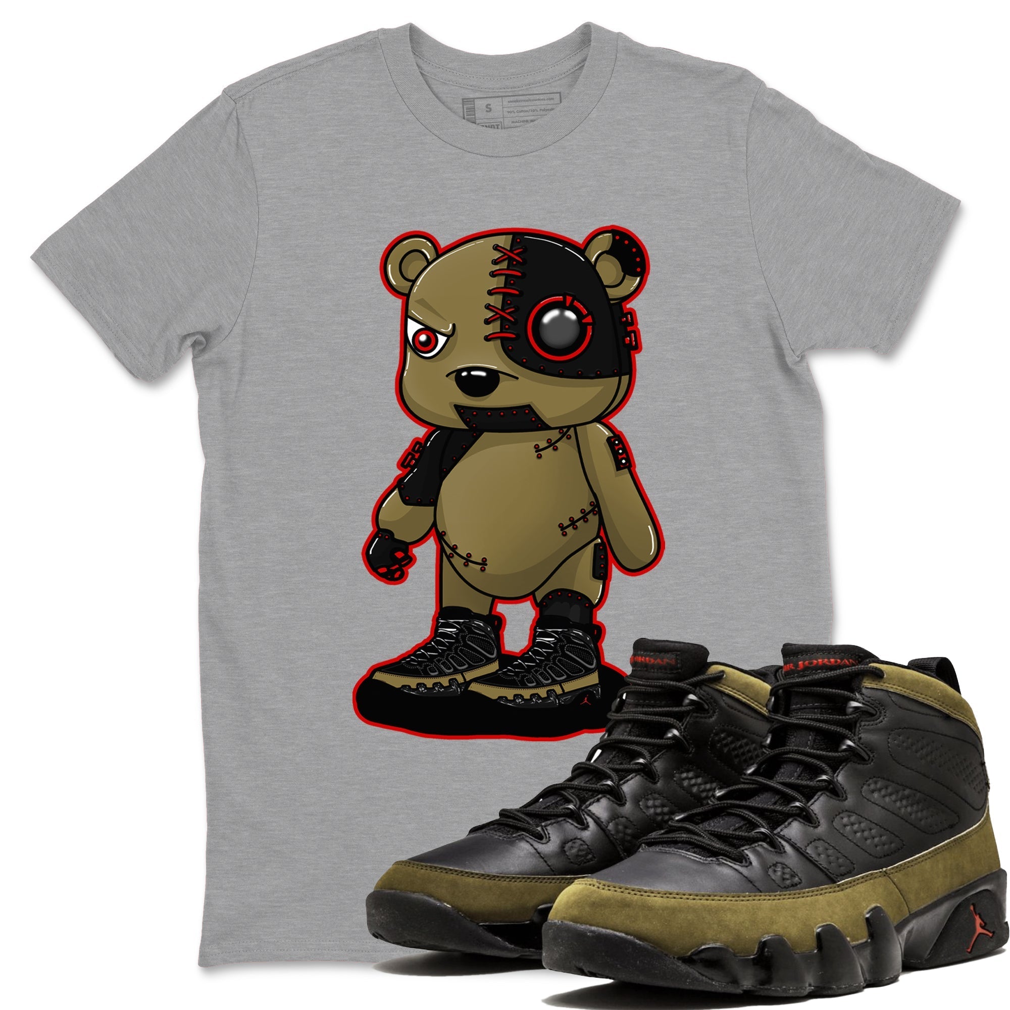 Cyborg Bear snkmatch Tees - Air Jordan 9 Olive