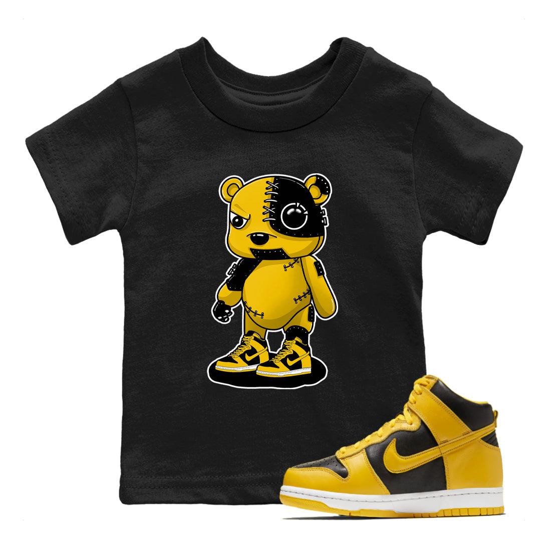 Cyborg Bear snkmatch Tees Kids - Dunk High Pollen