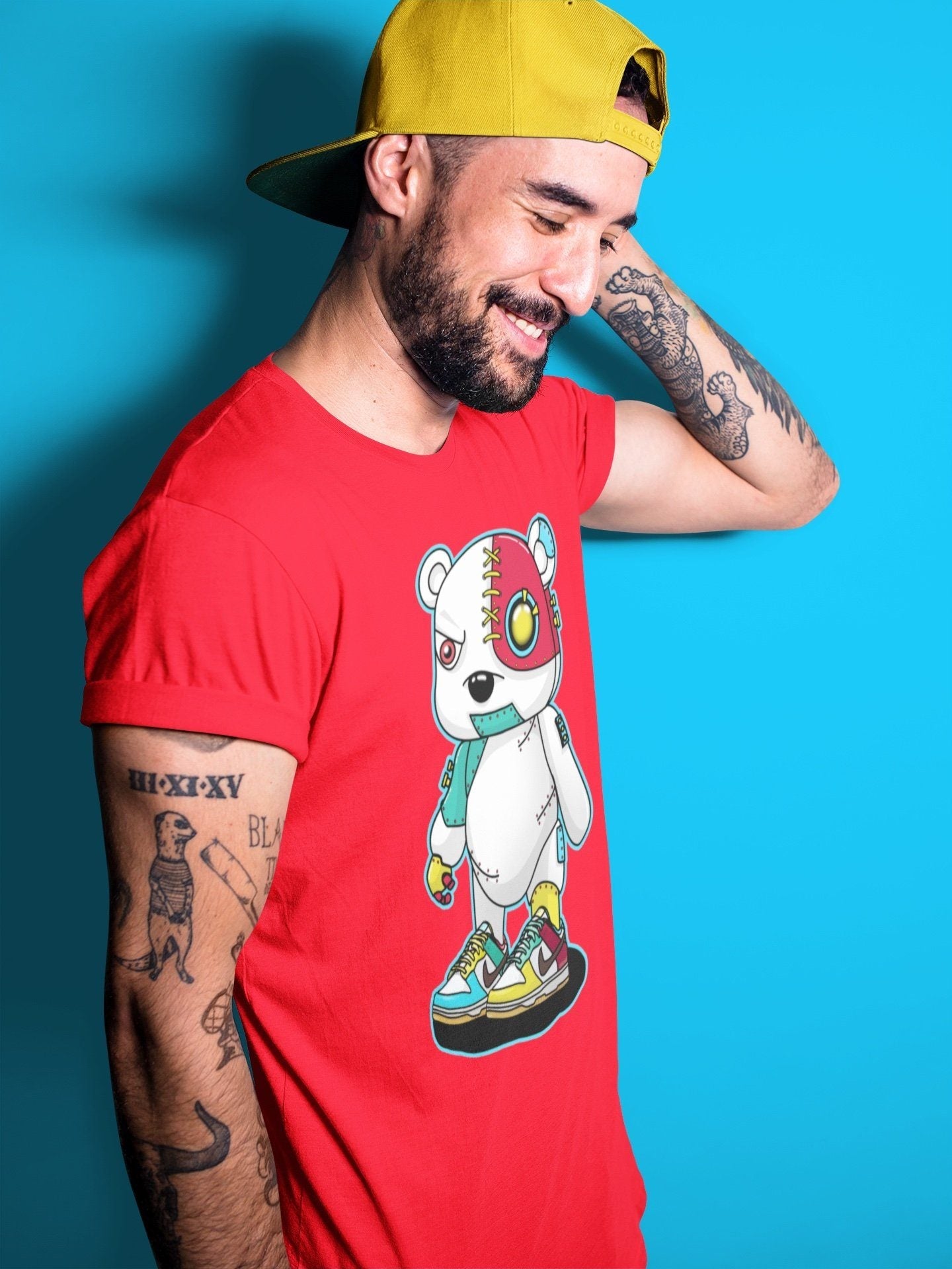 Cyborg Bear Unisex Tops - Dunk Free 99 White