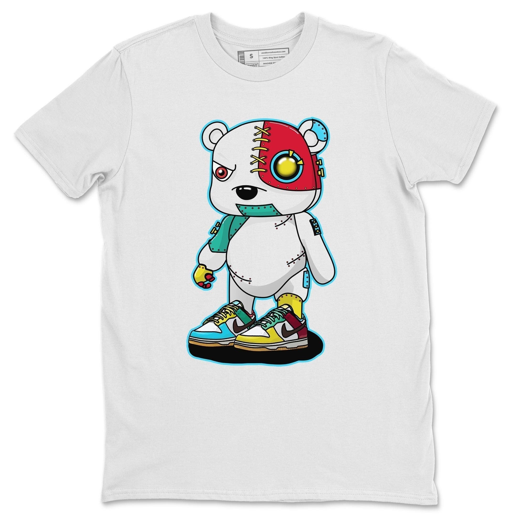 Cyborg Bear Unisex Tops - Dunk Free 99 White