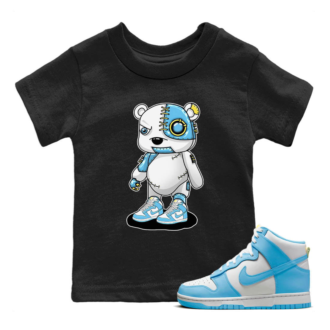 Cyborg Bear Kids Tops - Dunk Blue Chill