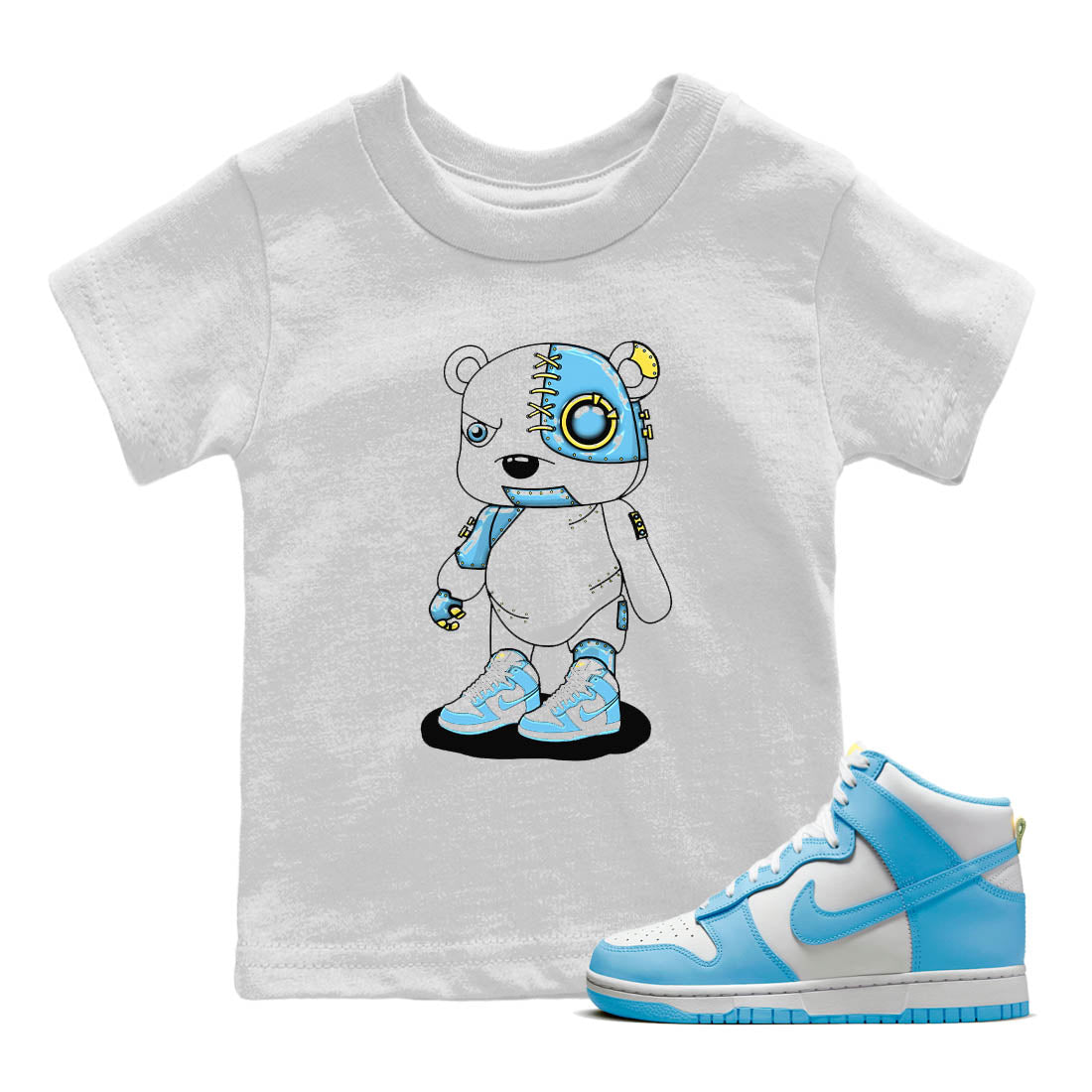 Cyborg Bear Kids Tops - Dunk Blue Chill