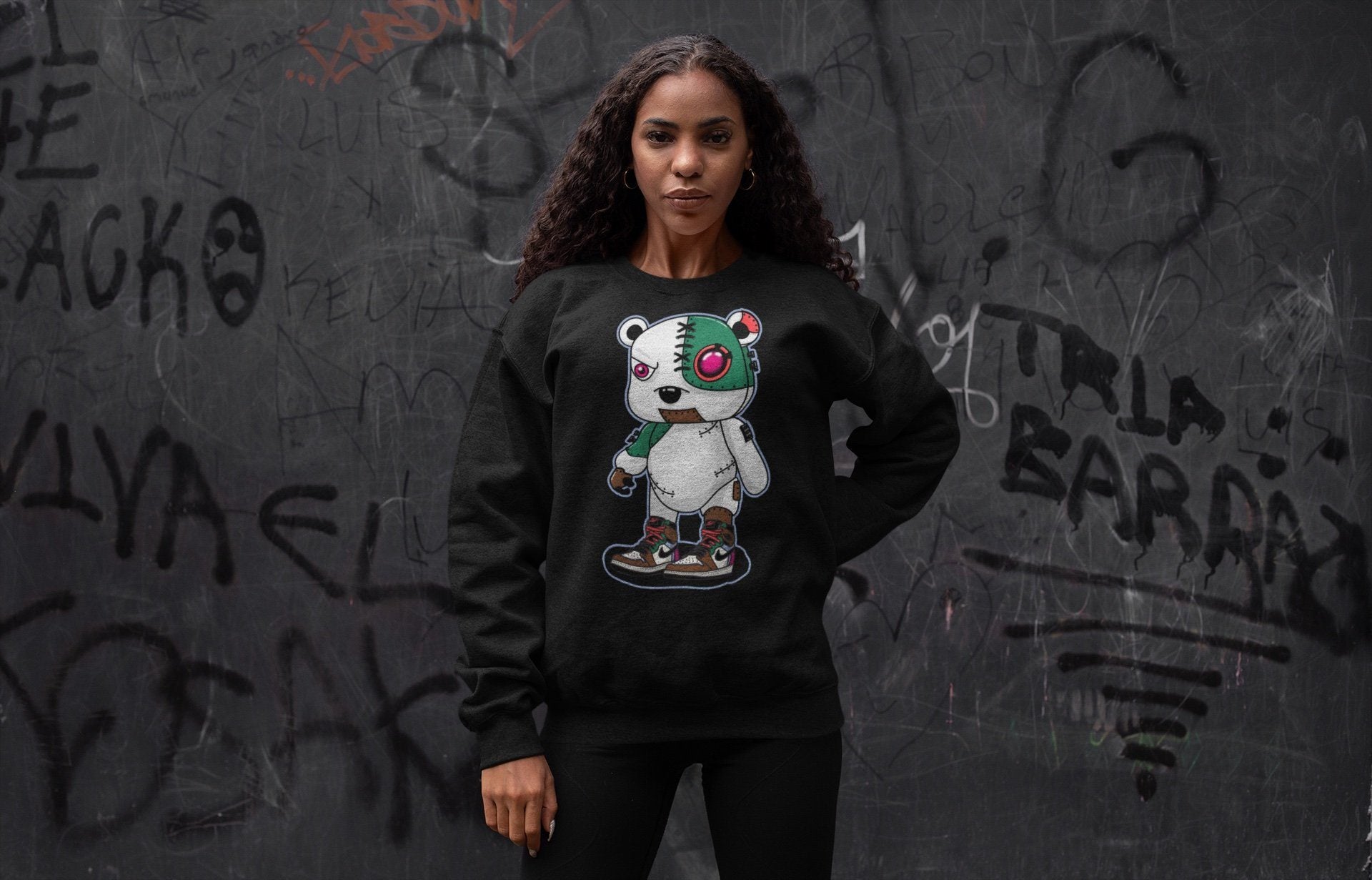 Cyborg Bear Unisex Tops - Air Jordan 1 Hand Crafted