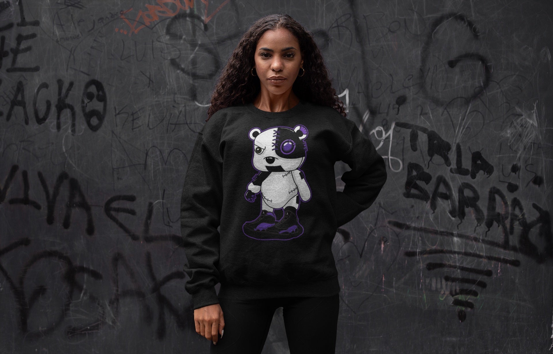 Cyborg Bear Unisex Tops - Air Jordan 13 Court Purple