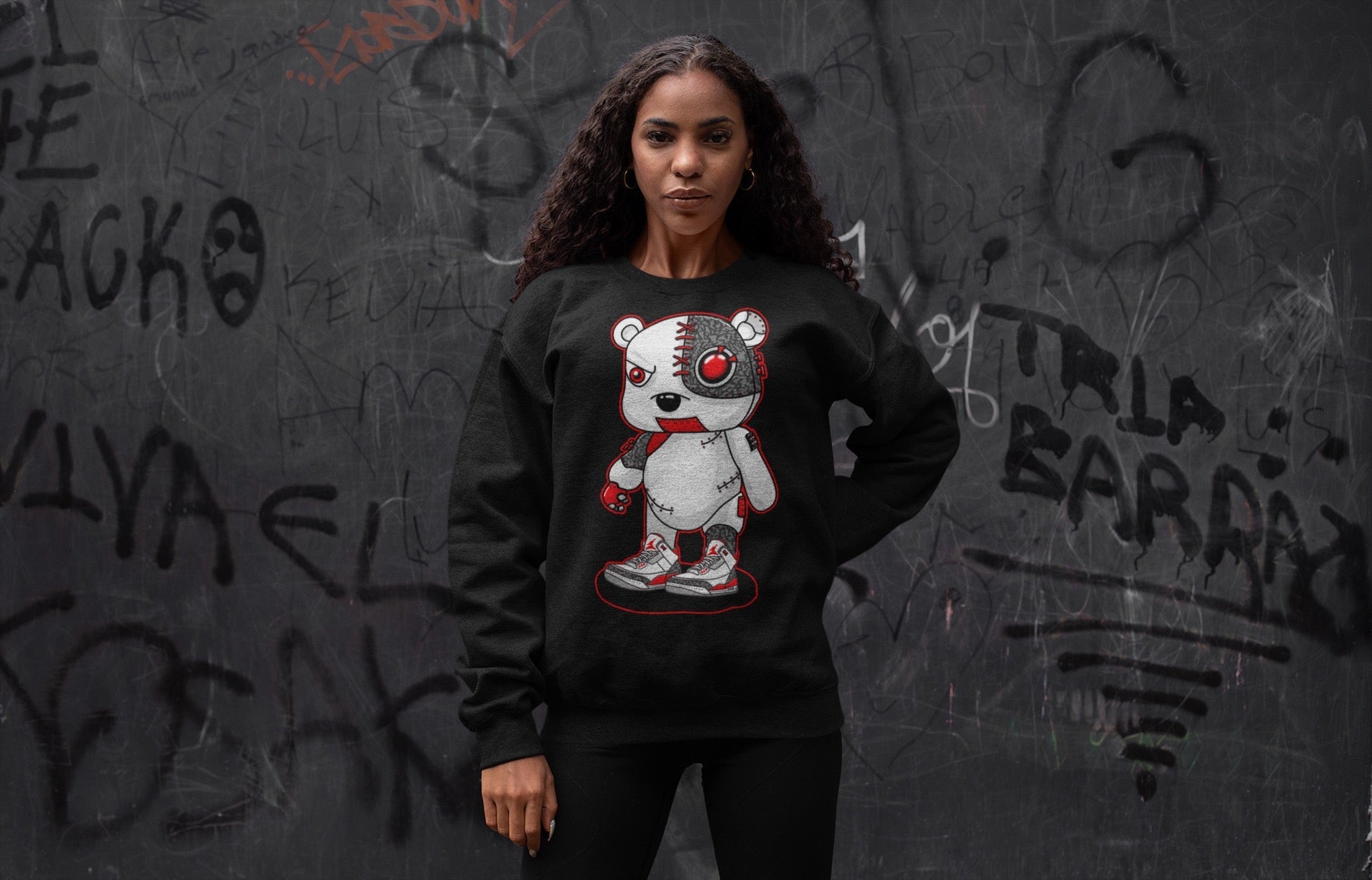 Cyborg Bear Unisex Tops - Air Jordan 3 Fire Red