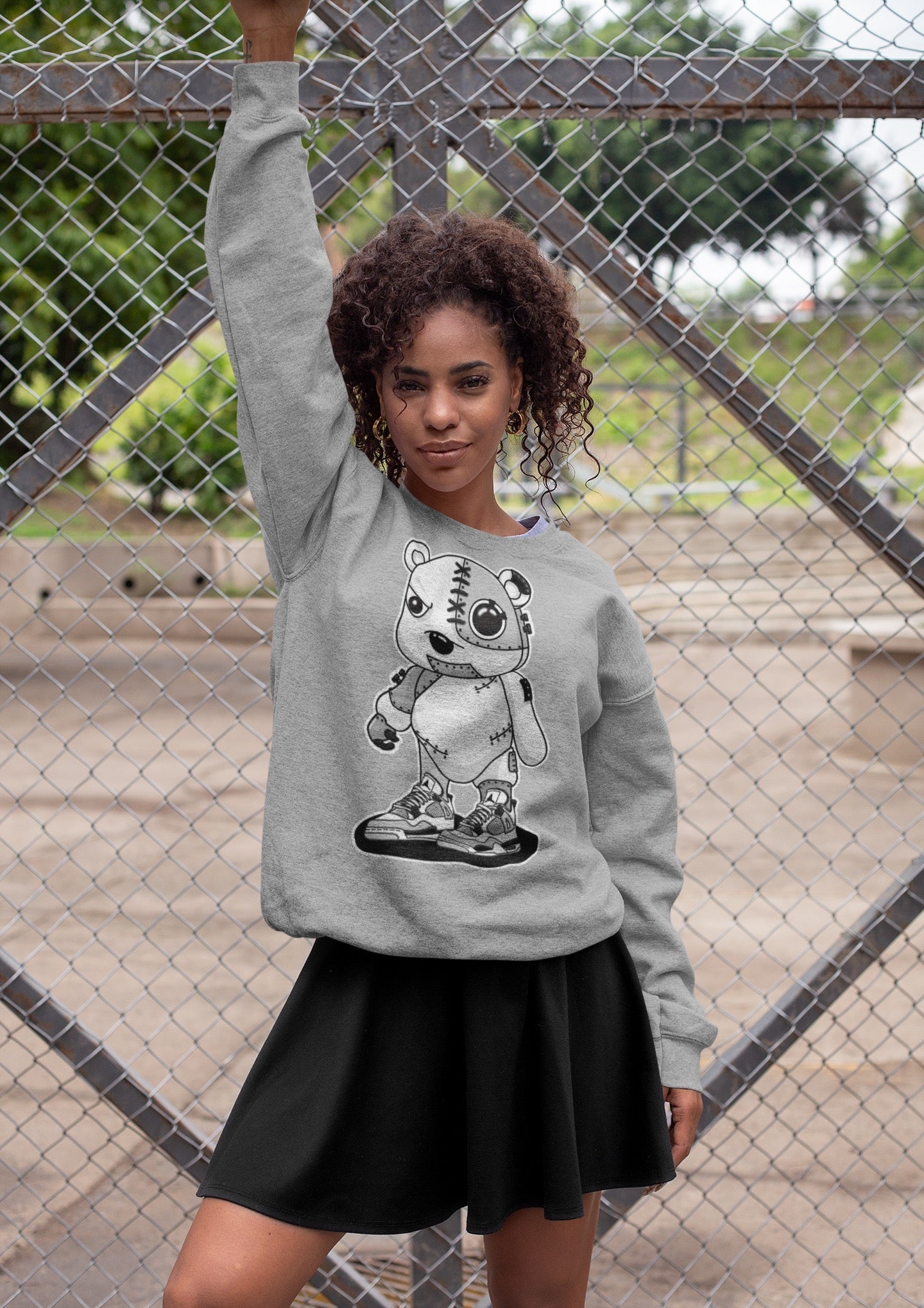 Cyborg Bear Unisex Tops - Air Jordan 4 Military Black