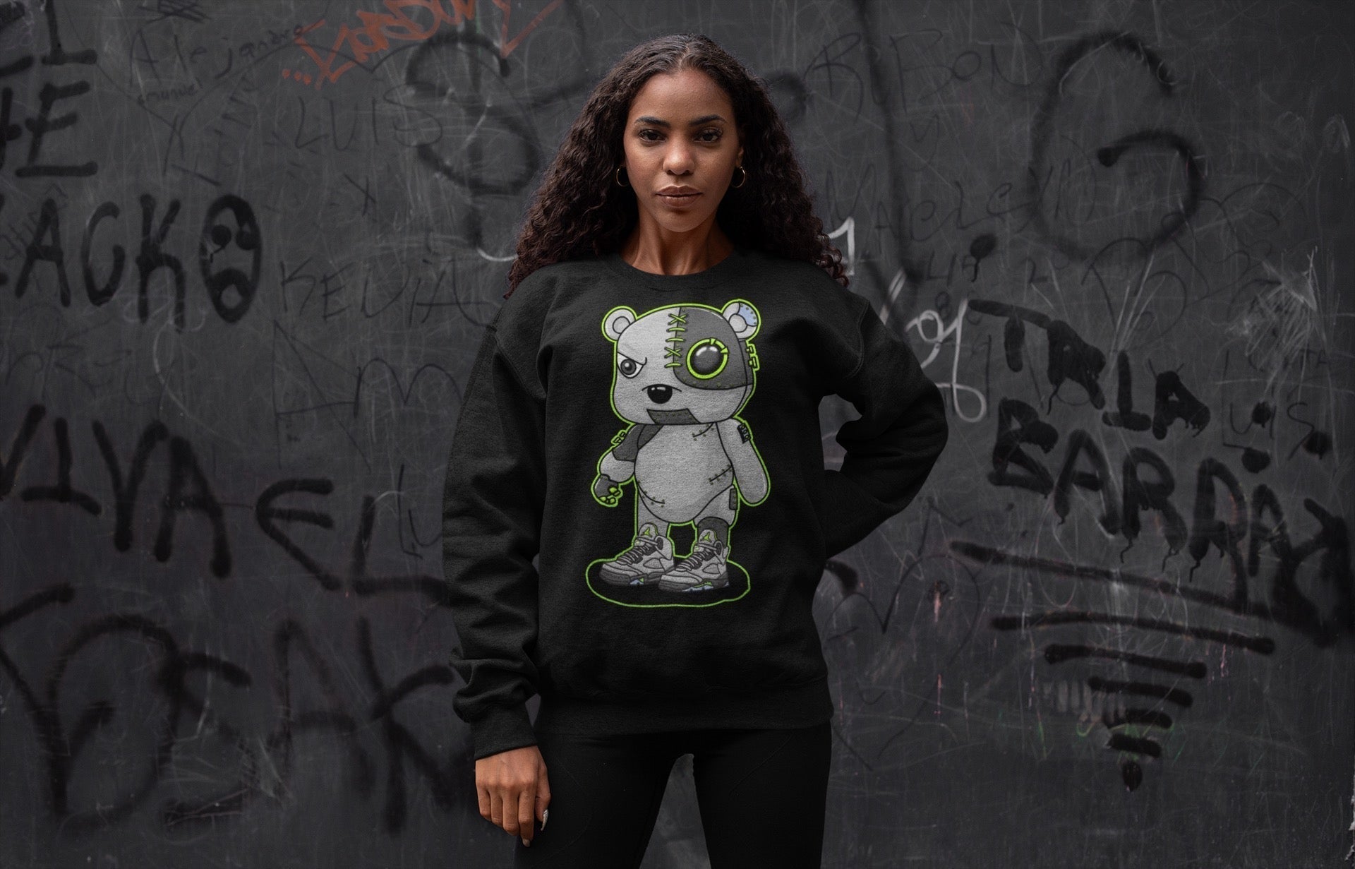 Cyborg Bear Unisex Tops - Air Jordan 5 Green Bean