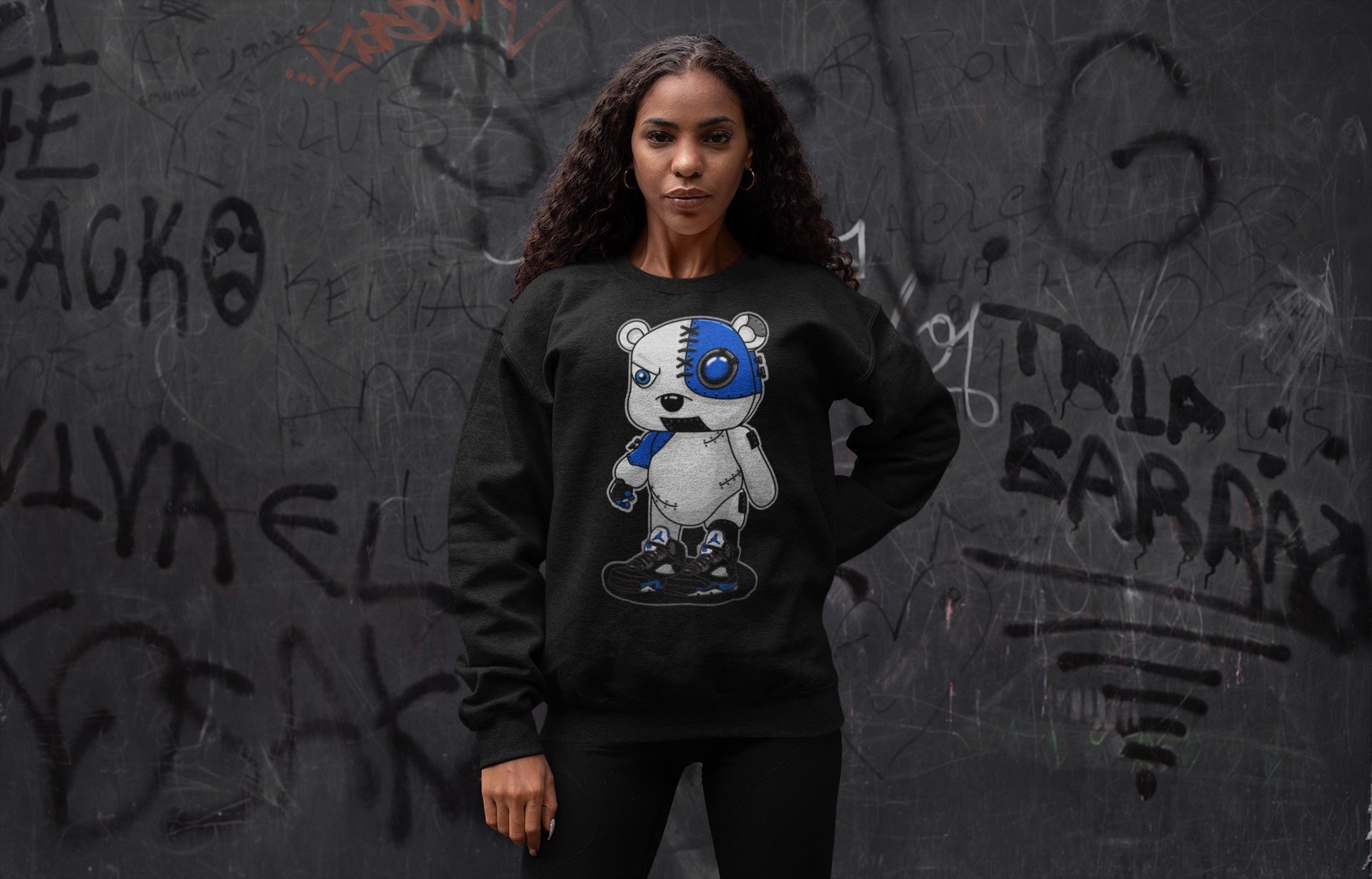 Cyborg Bear Unisex Tops - Air Jordan 5 Racer Blue