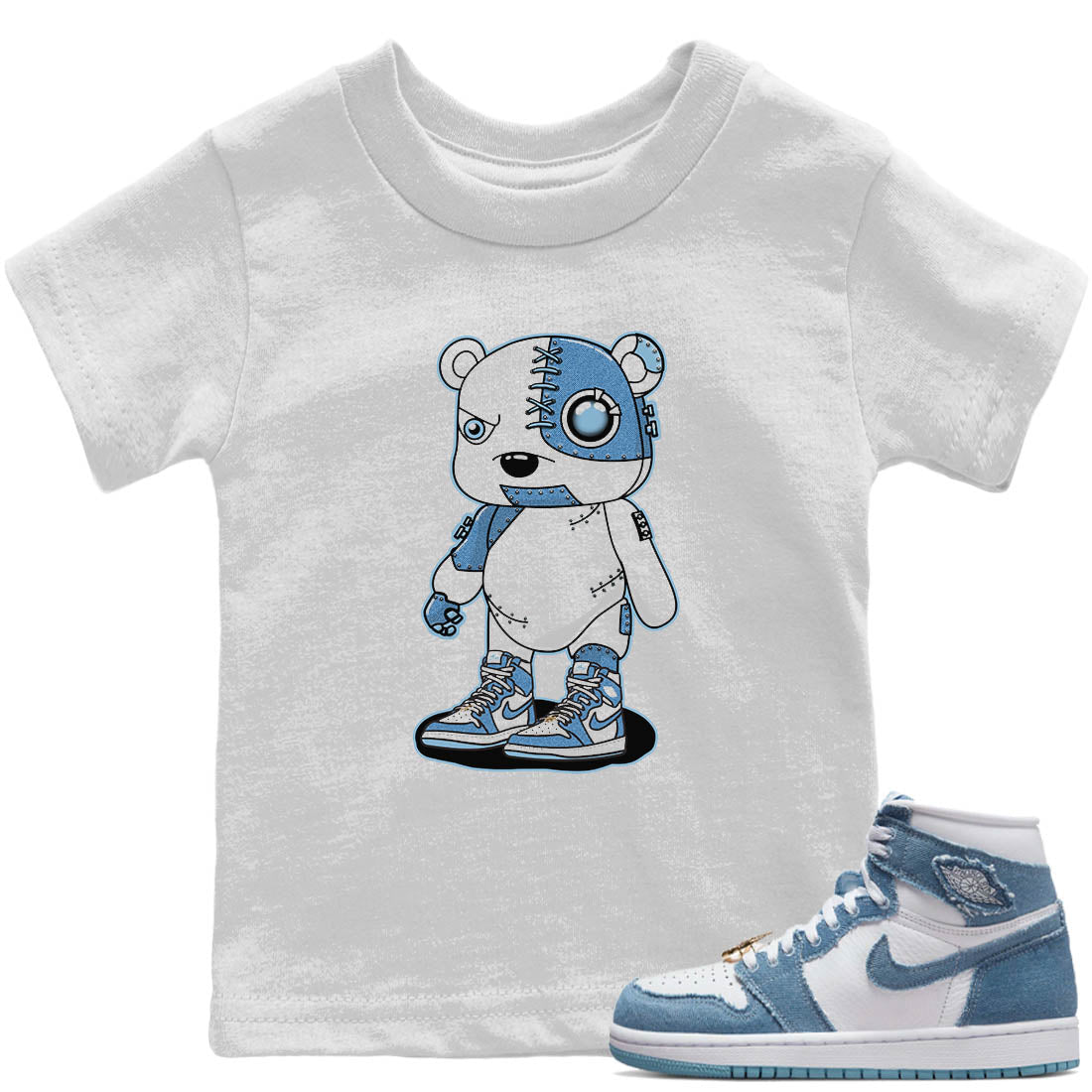 Cyborg Bear Kids Tops - Air Jordan 1 Denim