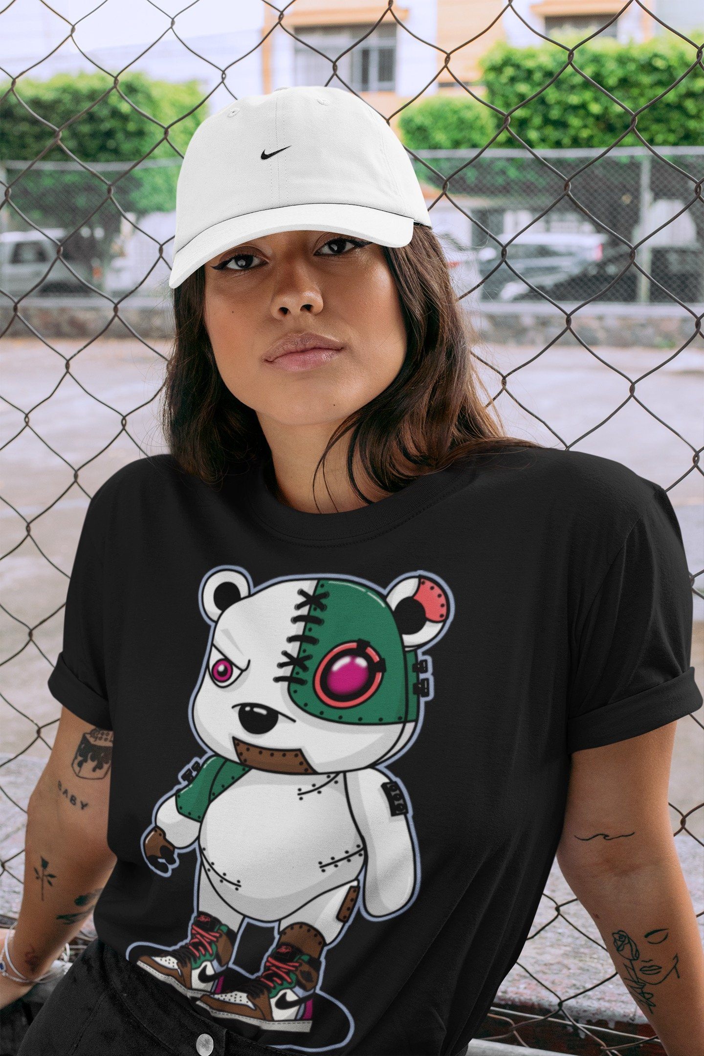 Cyborg Bear Unisex Tops - Air Jordan 1 Hand Crafted