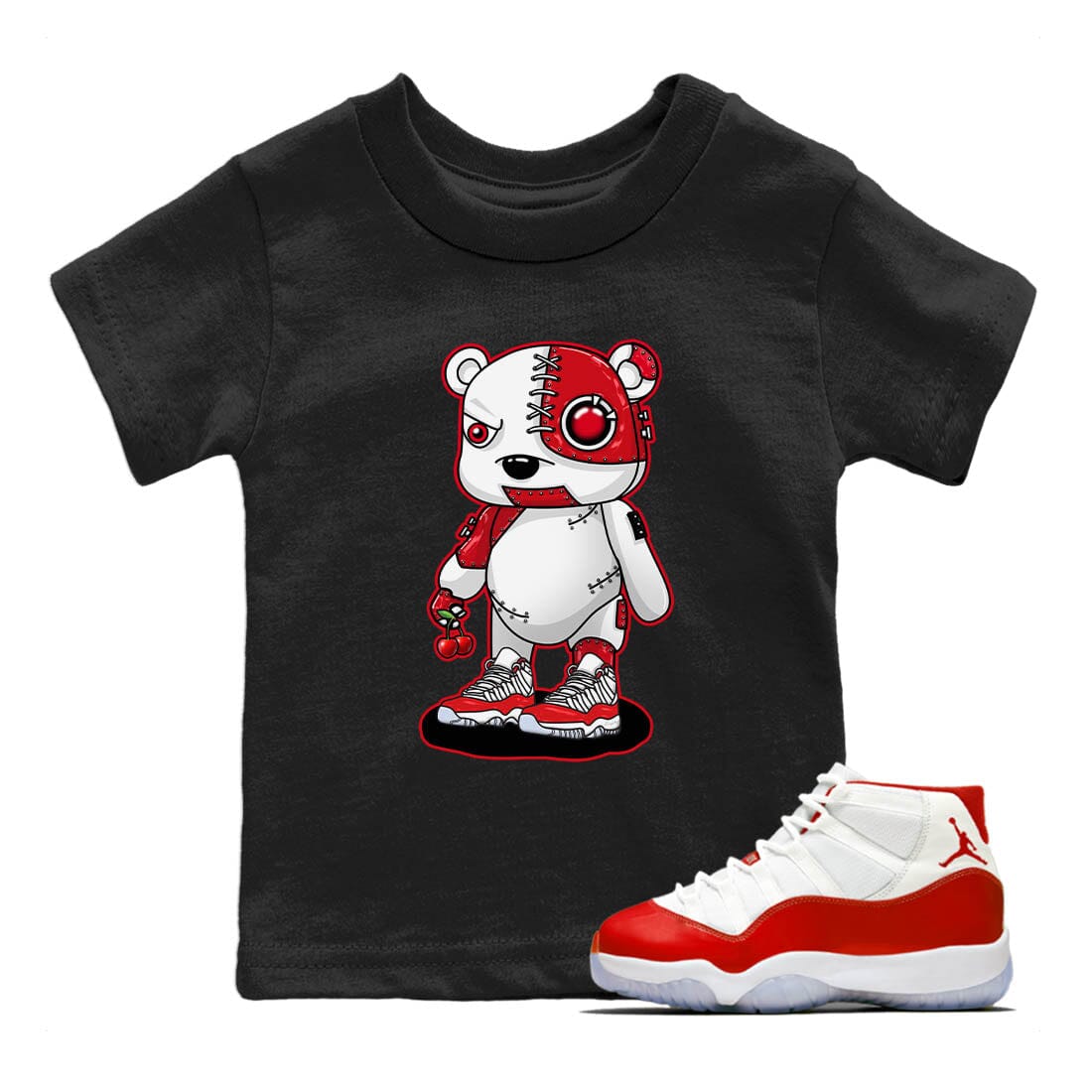 Cyborg Bear Kids Tops - Air Jordan 11 Cherry