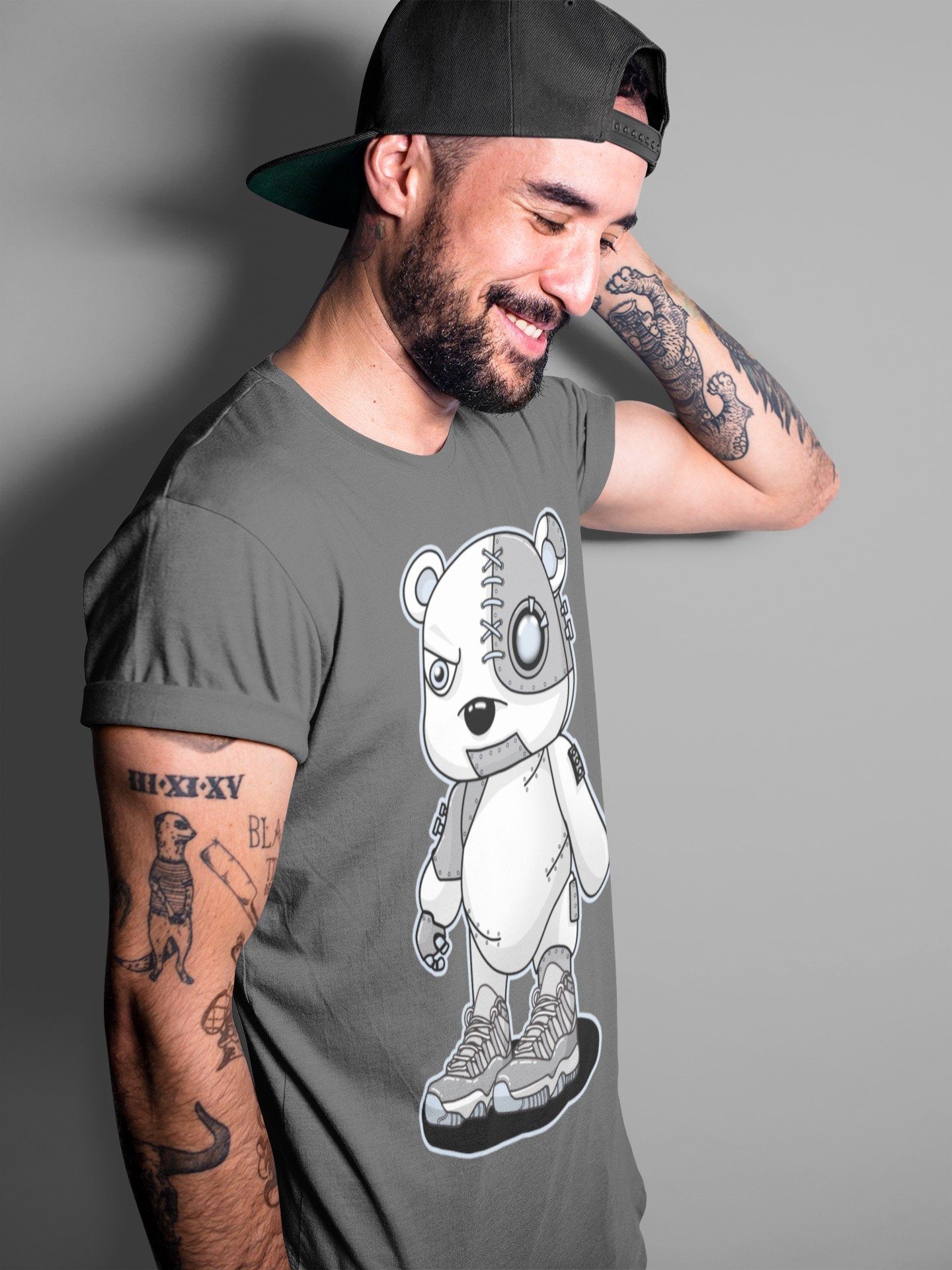 Cyborg Bear Unisex Tops - Air Jordan 11 Cool Grey