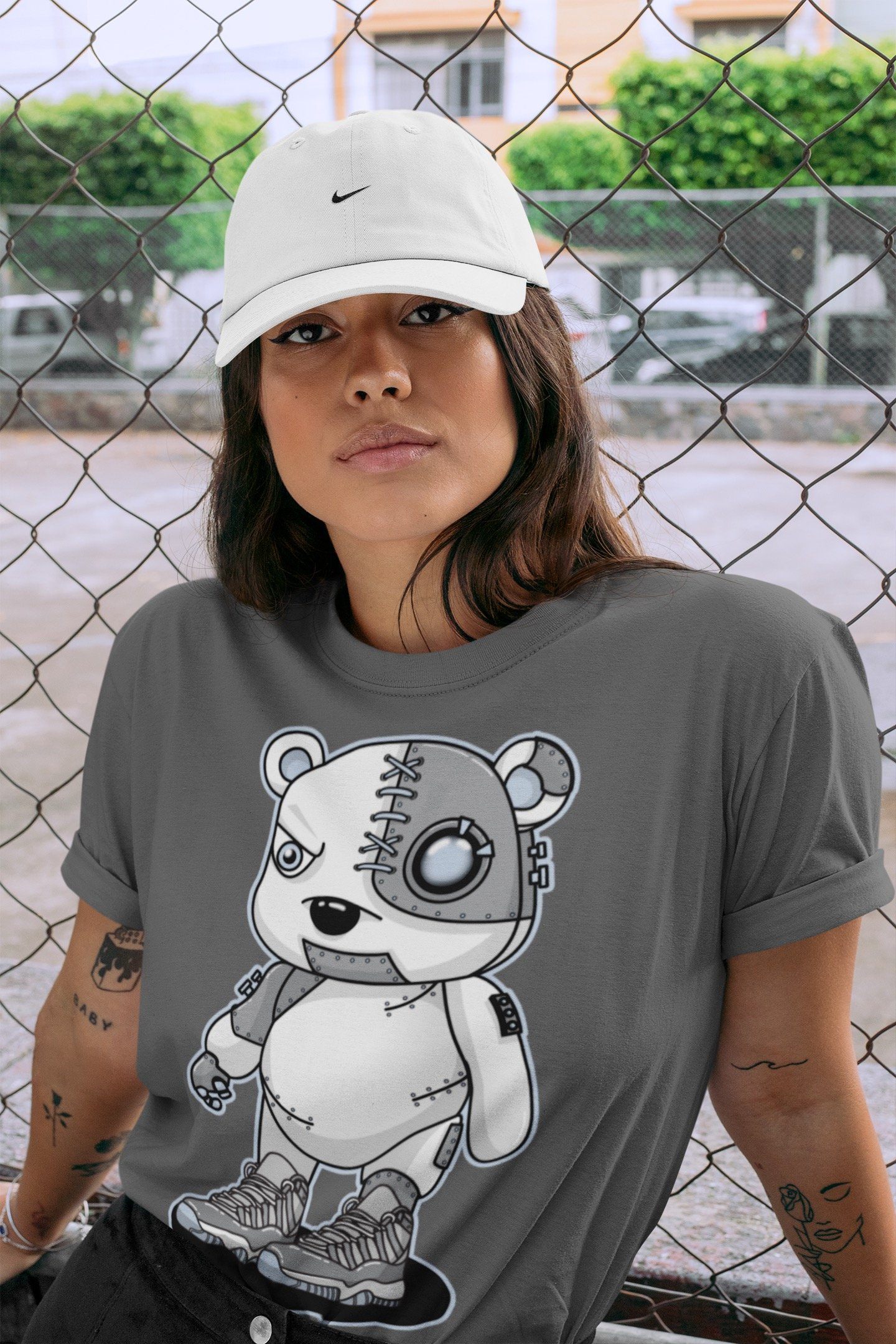 Cyborg Bear Unisex Tops - Air Jordan 11 Cool Grey