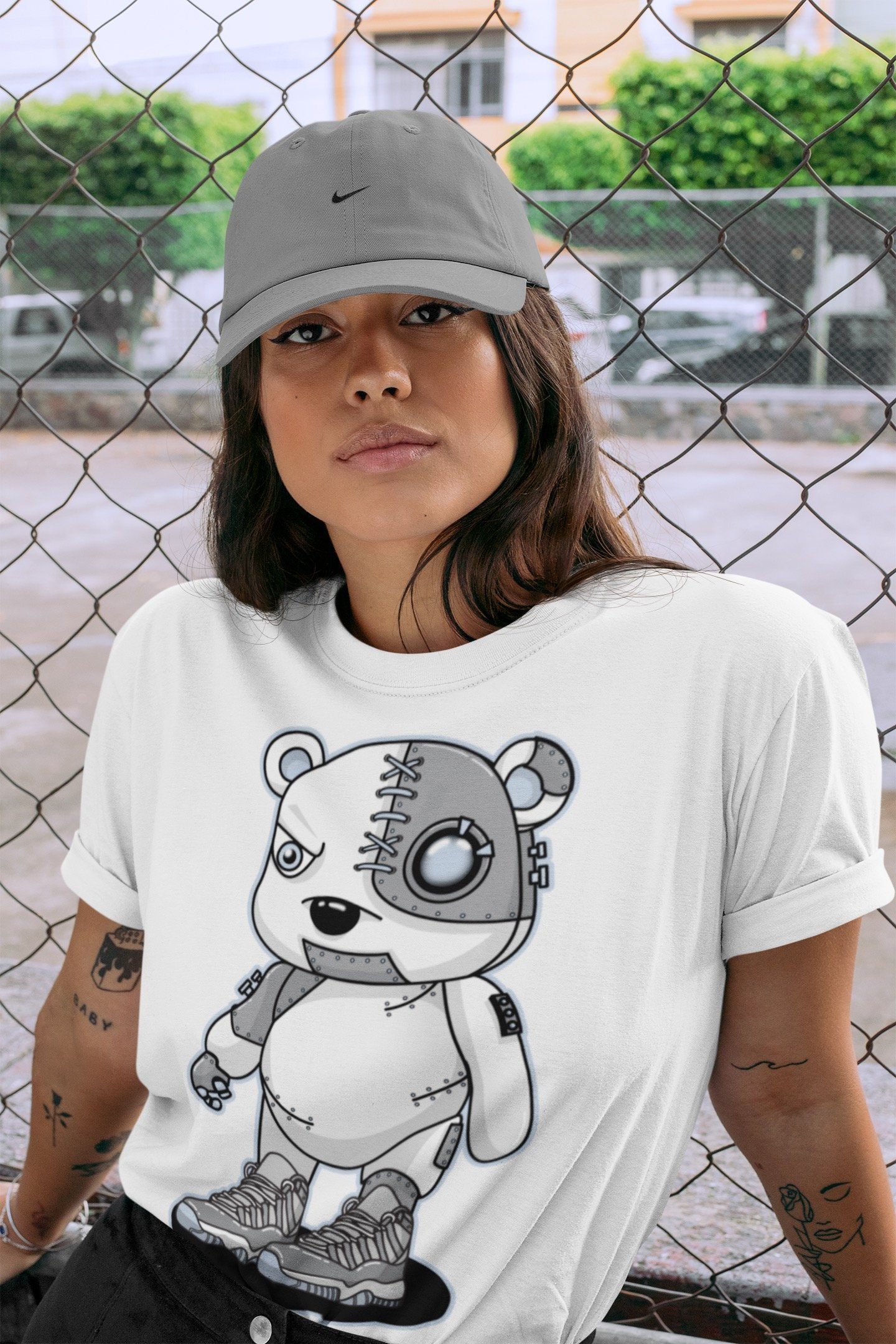 Cyborg Bear Unisex Tops - Air Jordan 11 Cool Grey