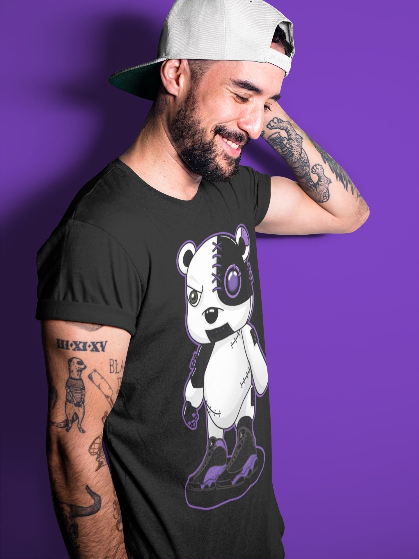 Cyborg Bear Unisex Tops - Air Jordan 13 Court Purple