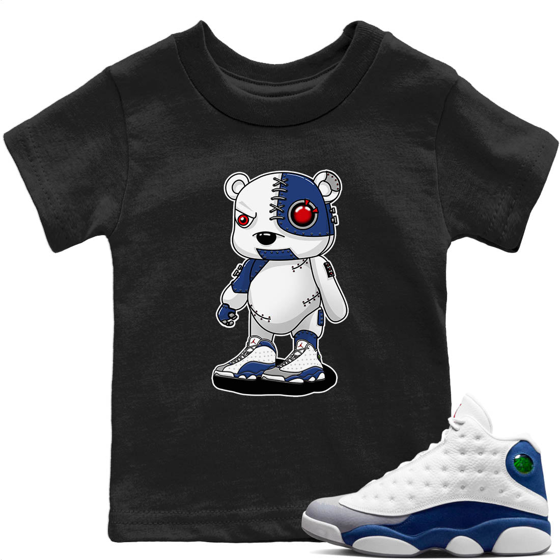 Cyborg Bear Kids Tops - Air Jordan 13 French Blue