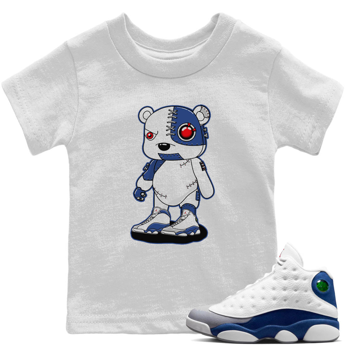 Cyborg Bear Kids Tops - Air Jordan 13 French Blue