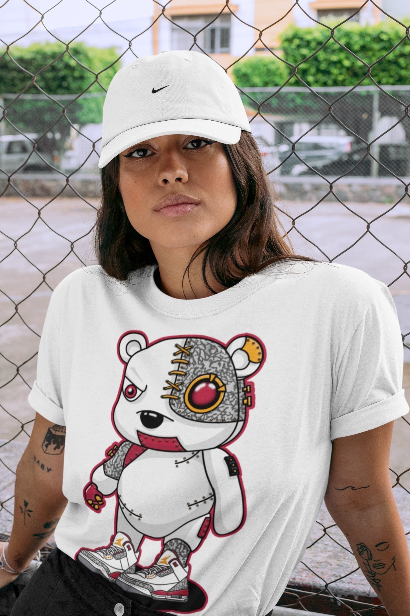 Cyborg Bear Unisex Tops - Air Jordan 3 Cardinal