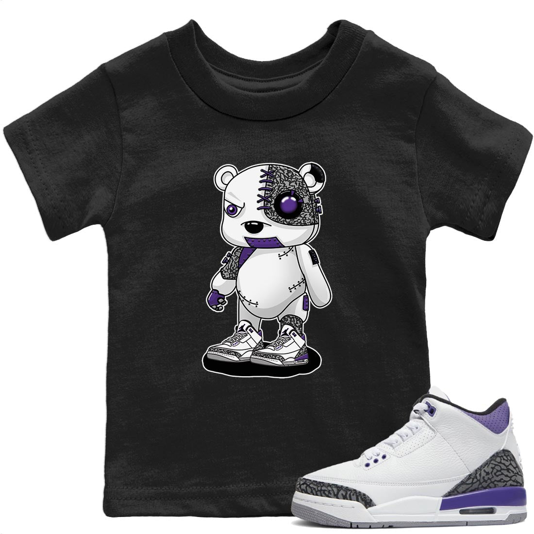 Cyborg Bear Kids Tops - Air Jordan 3 Dark Iris