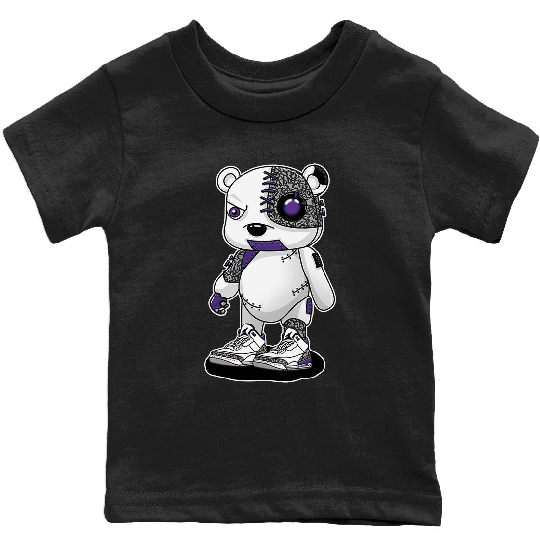 Cyborg Bear Kids Tops - Air Jordan 3 Dark Iris