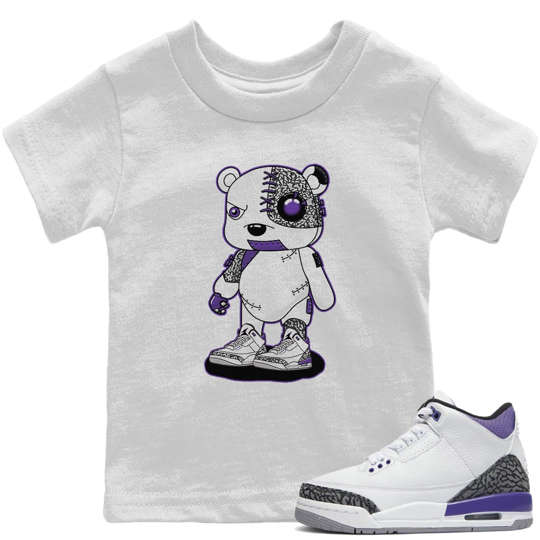 Cyborg Bear Kids Tops - Air Jordan 3 Dark Iris