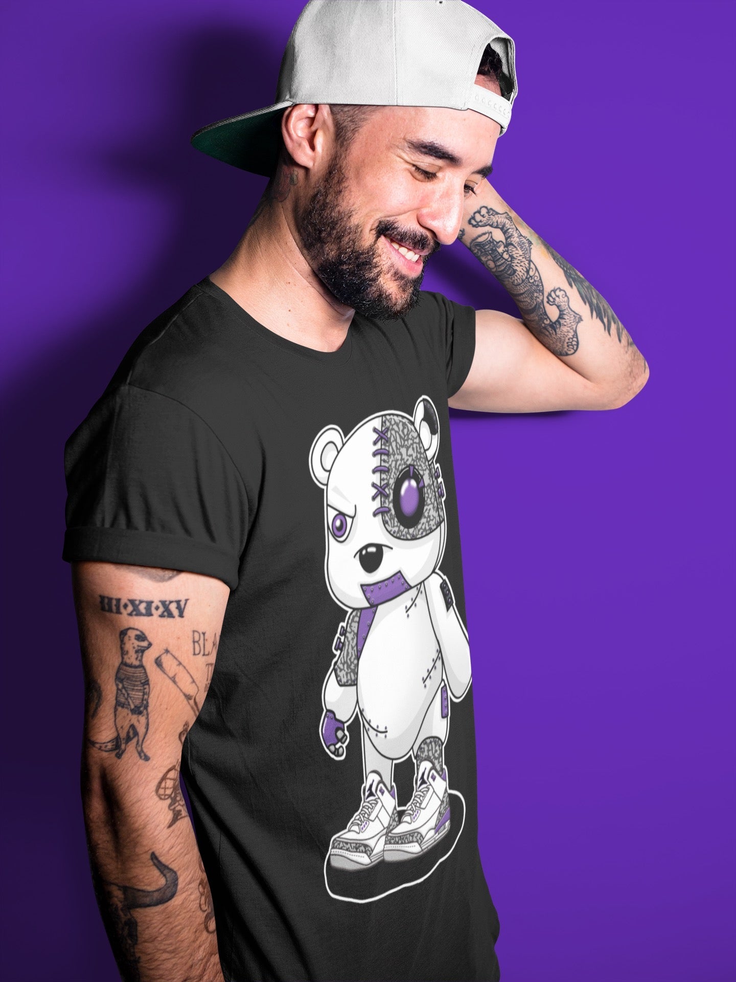 Cyborg Bear Unisex Tops - Air Jordan 3 Dark Iris