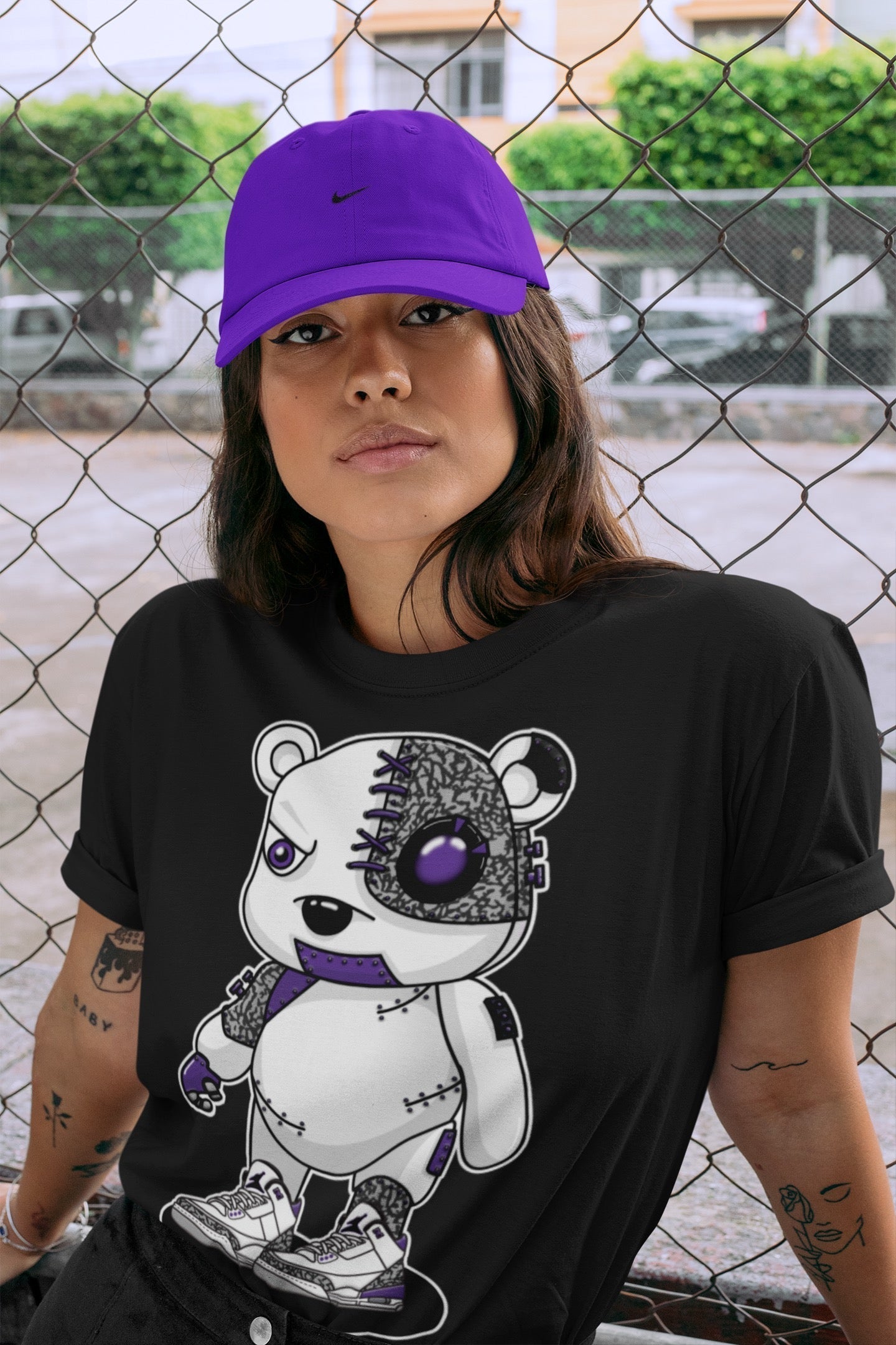 Cyborg Bear Unisex Tops - Air Jordan 3 Dark Iris