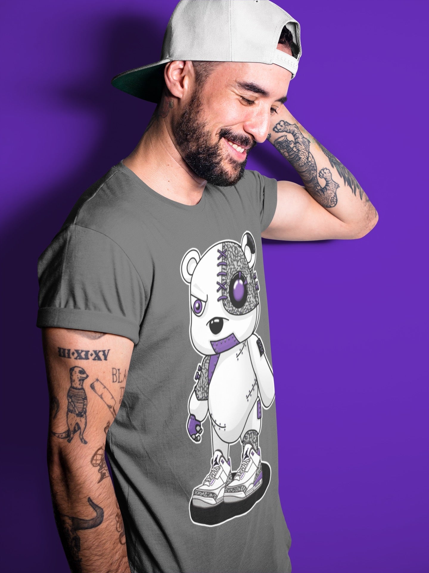 Cyborg Bear Unisex Tops - Air Jordan 3 Dark Iris