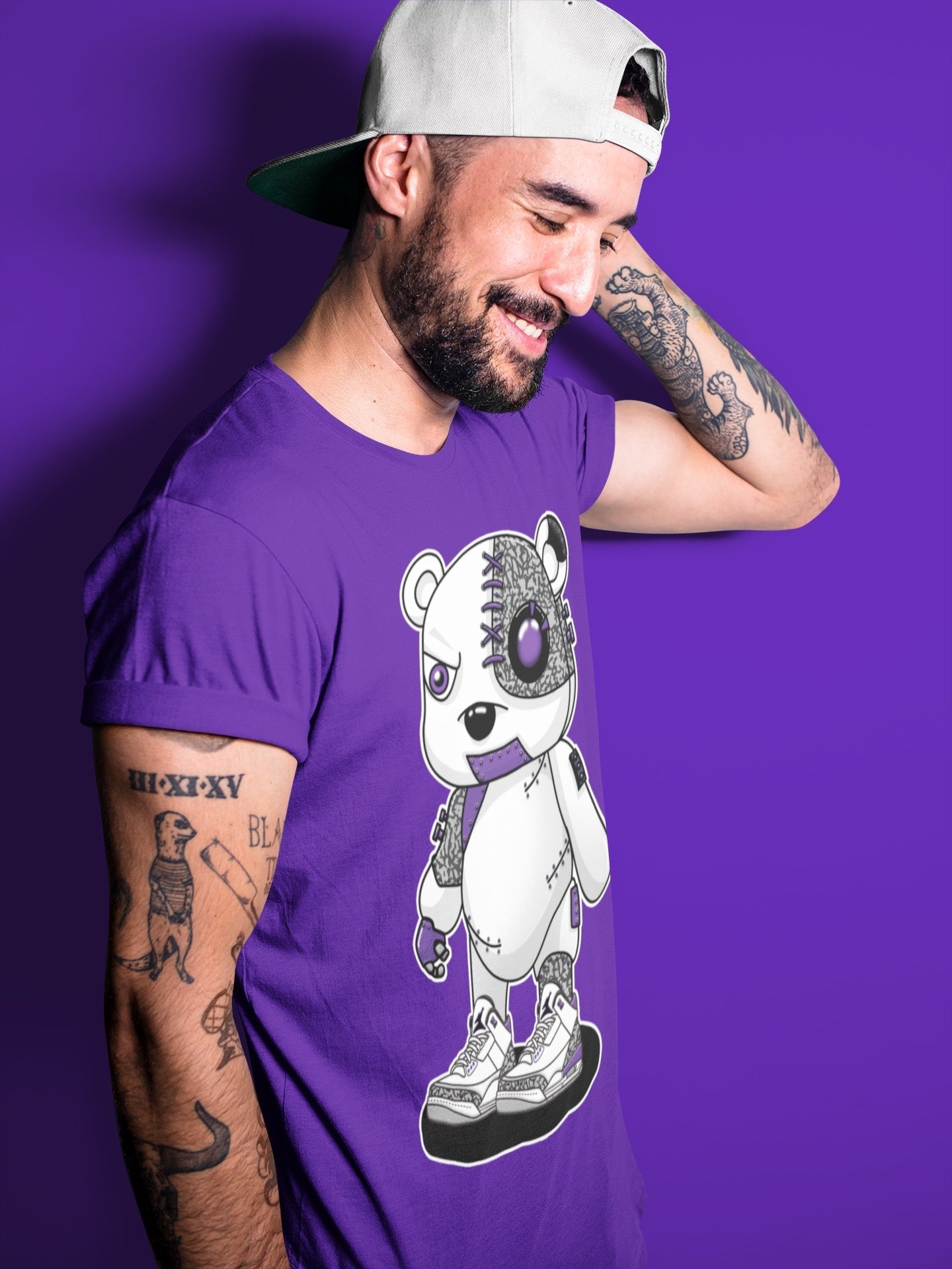 Cyborg Bear Unisex Tops - Air Jordan 3 Dark Iris