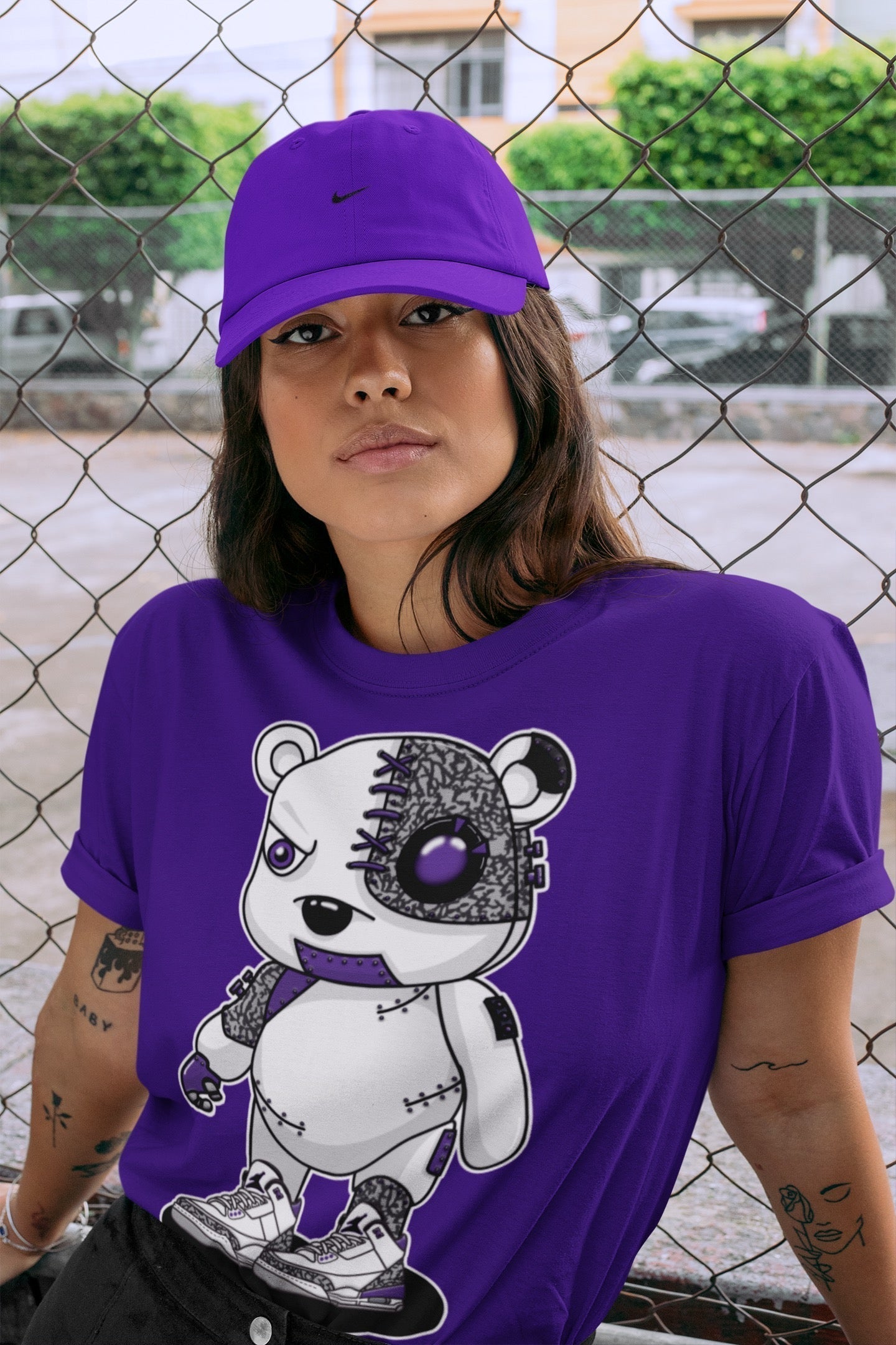 Cyborg Bear Unisex Tops - Air Jordan 3 Dark Iris