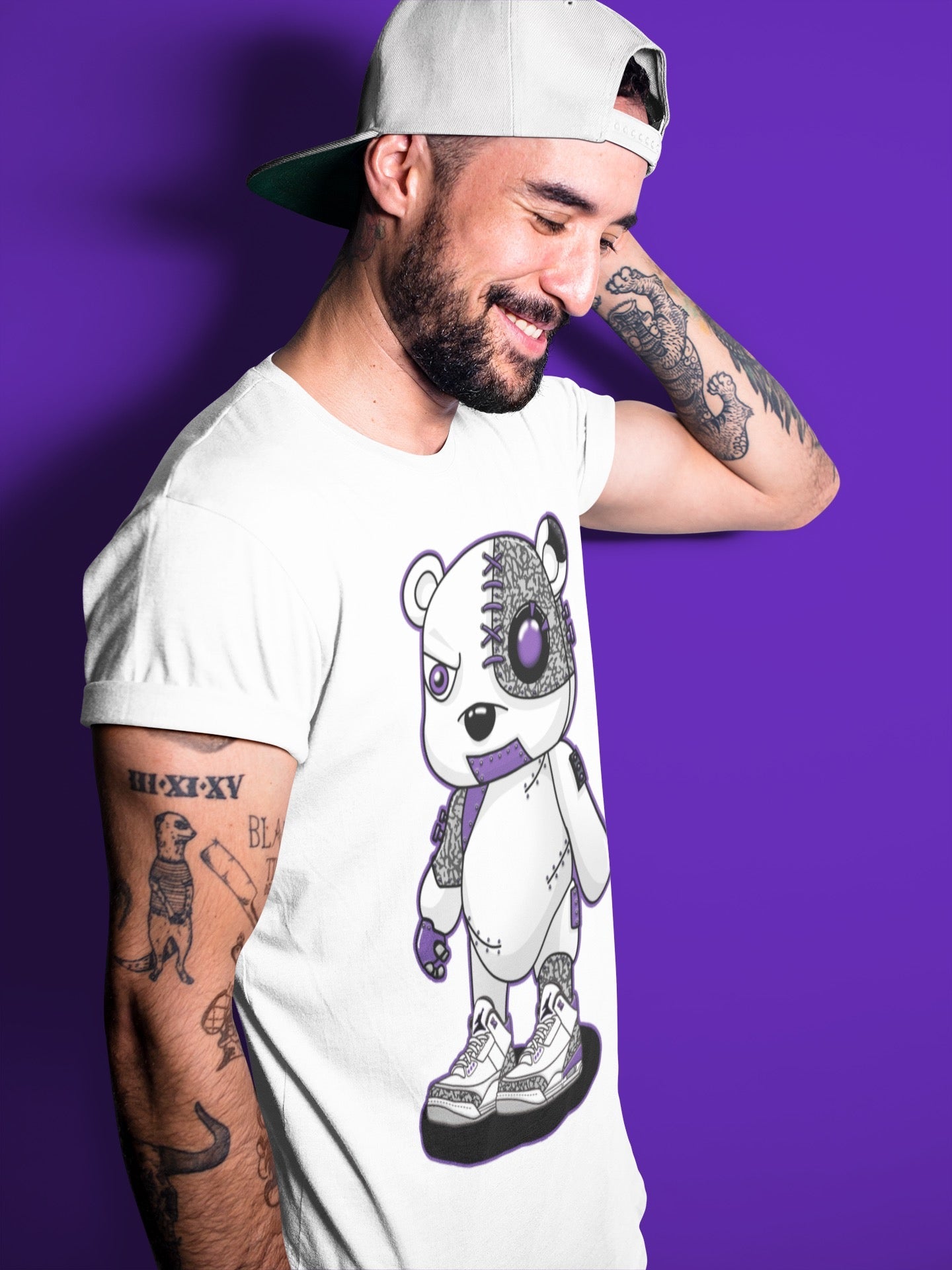 Cyborg Bear Unisex Tops - Air Jordan 3 Dark Iris