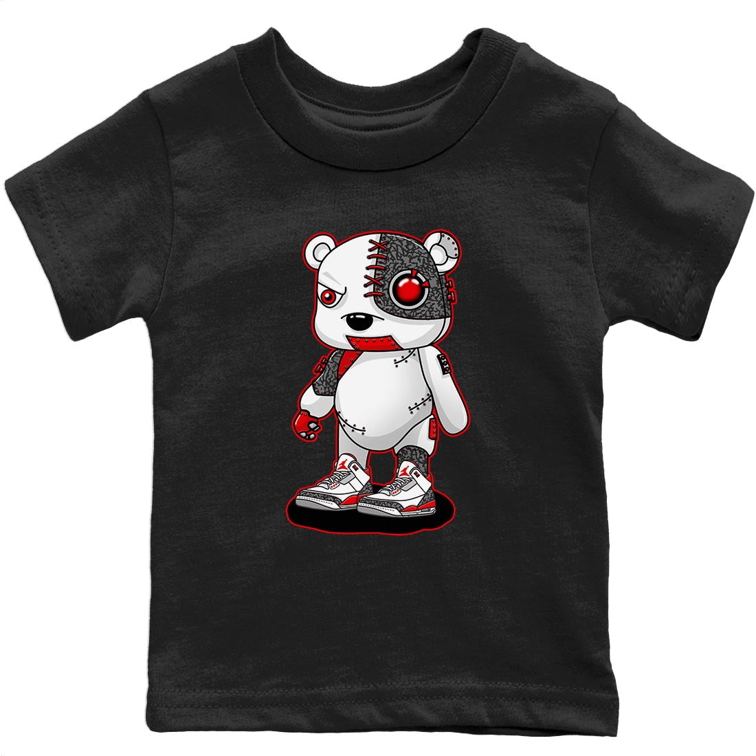 Cyborg Bear Kids Tops - Air Jordan 3 Fire Red
