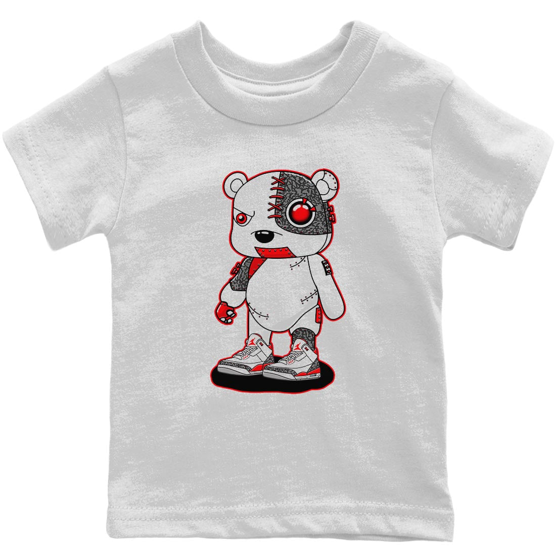 Cyborg Bear Kids Tops - Air Jordan 3 Fire Red